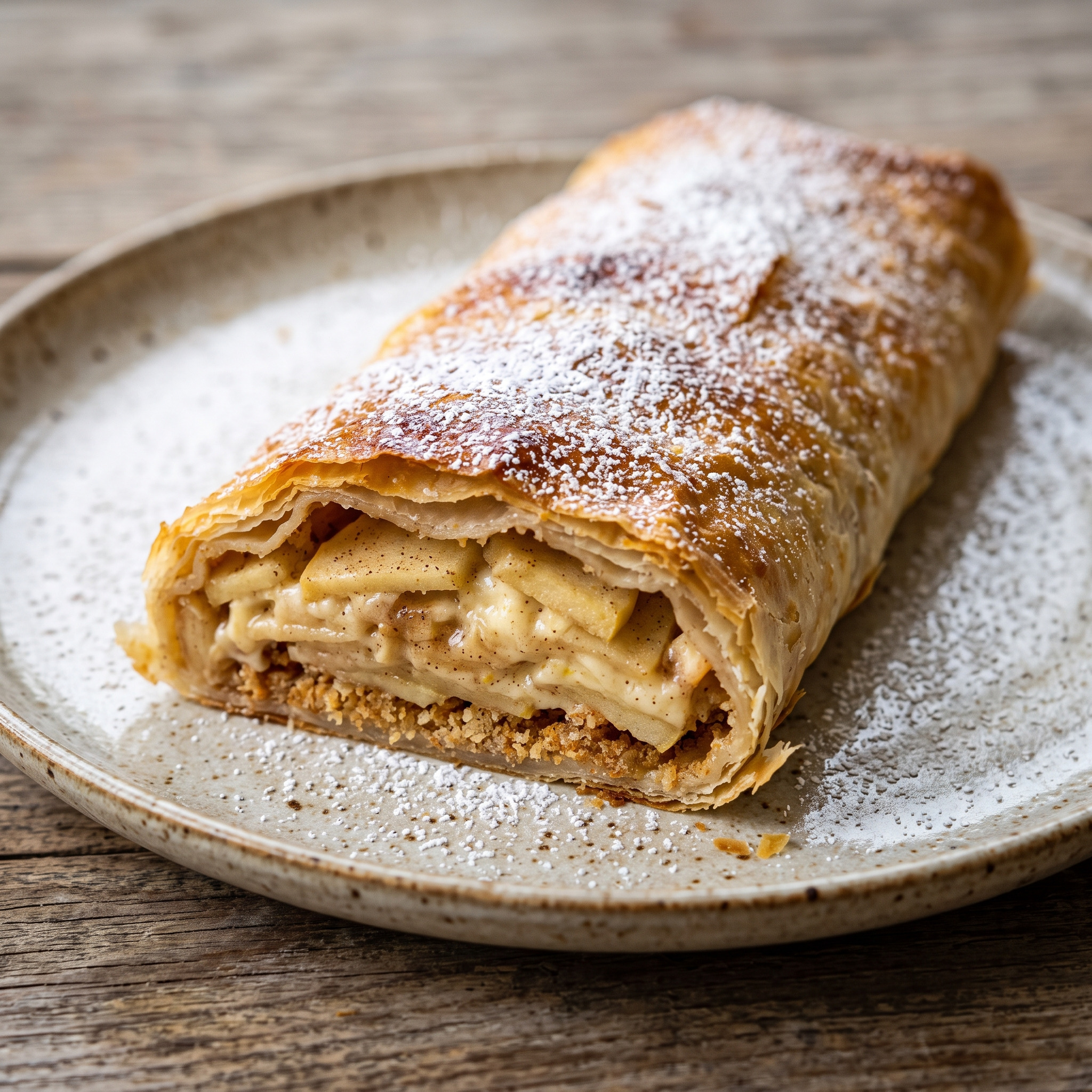 Apfelstrudel mit saurer Sahne