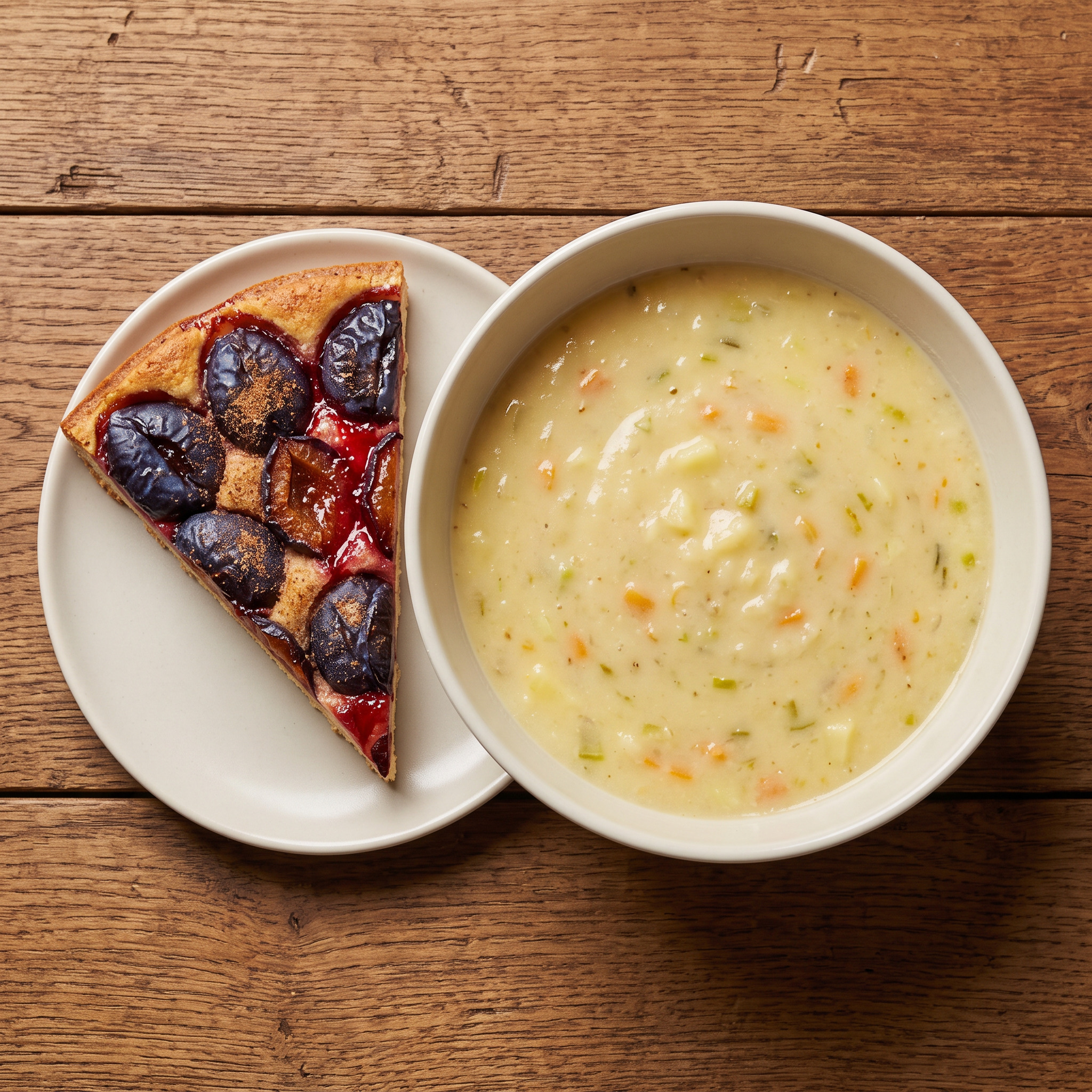 Badische Kartoffelsuppe mit Zwetschgenkuchen