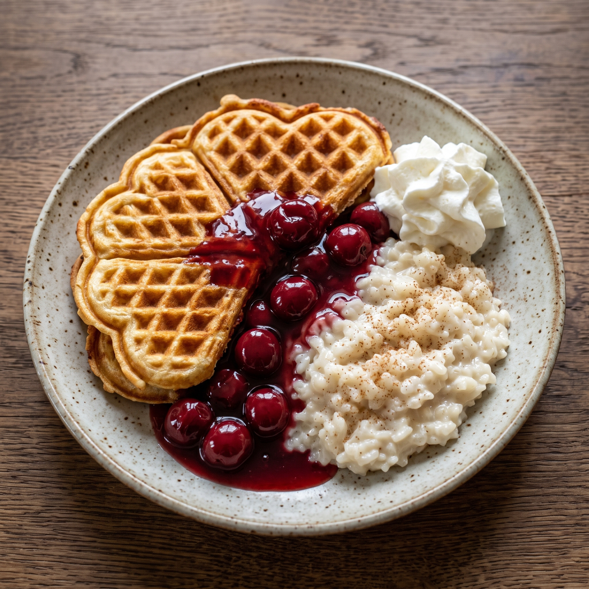 Bergische Waffeln mit heißen Kirschen