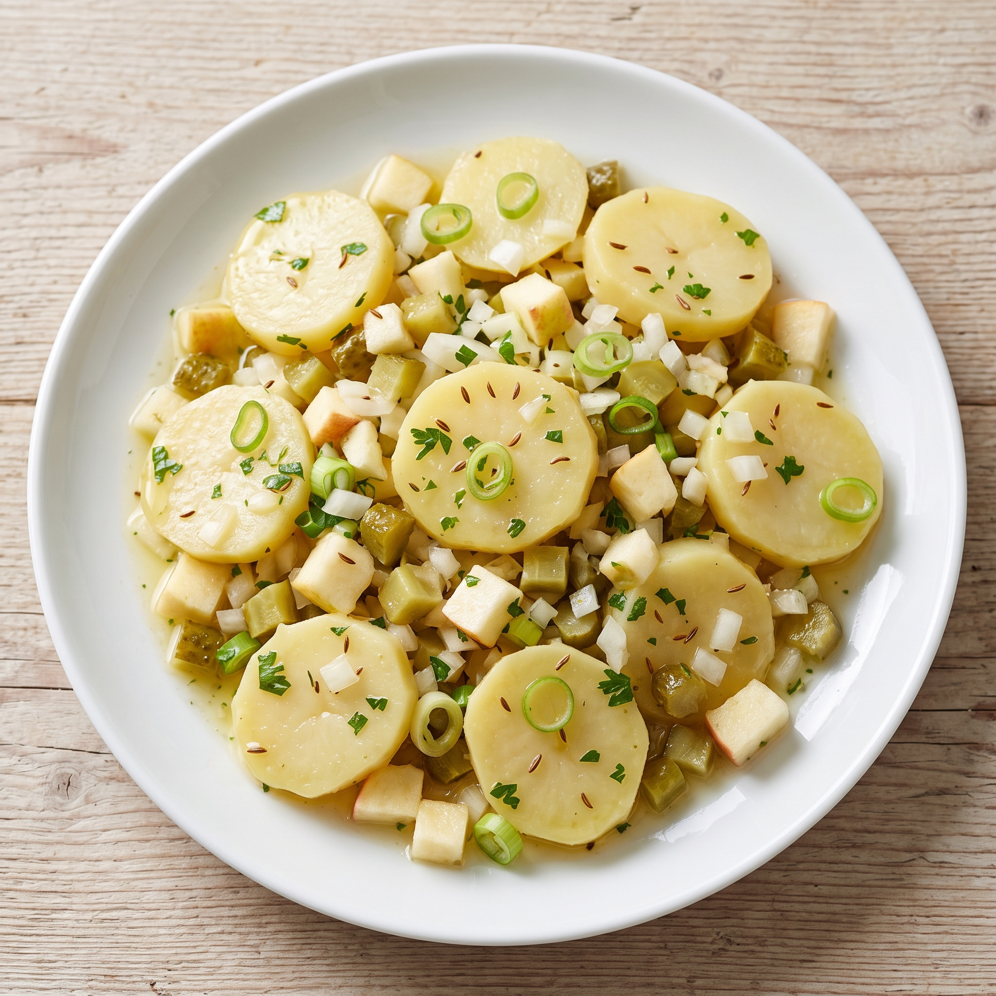 Berliner Kartoffelsalat mit Apfel und Gewürzgurken