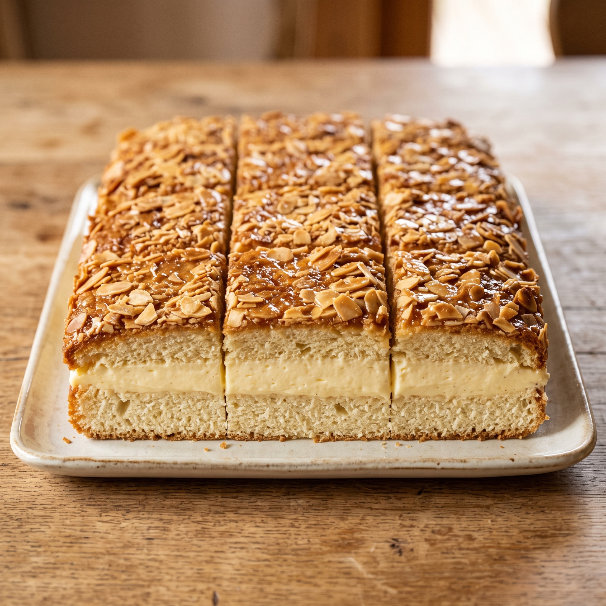 Bienenstich mit Vanille-Sahne-Creme