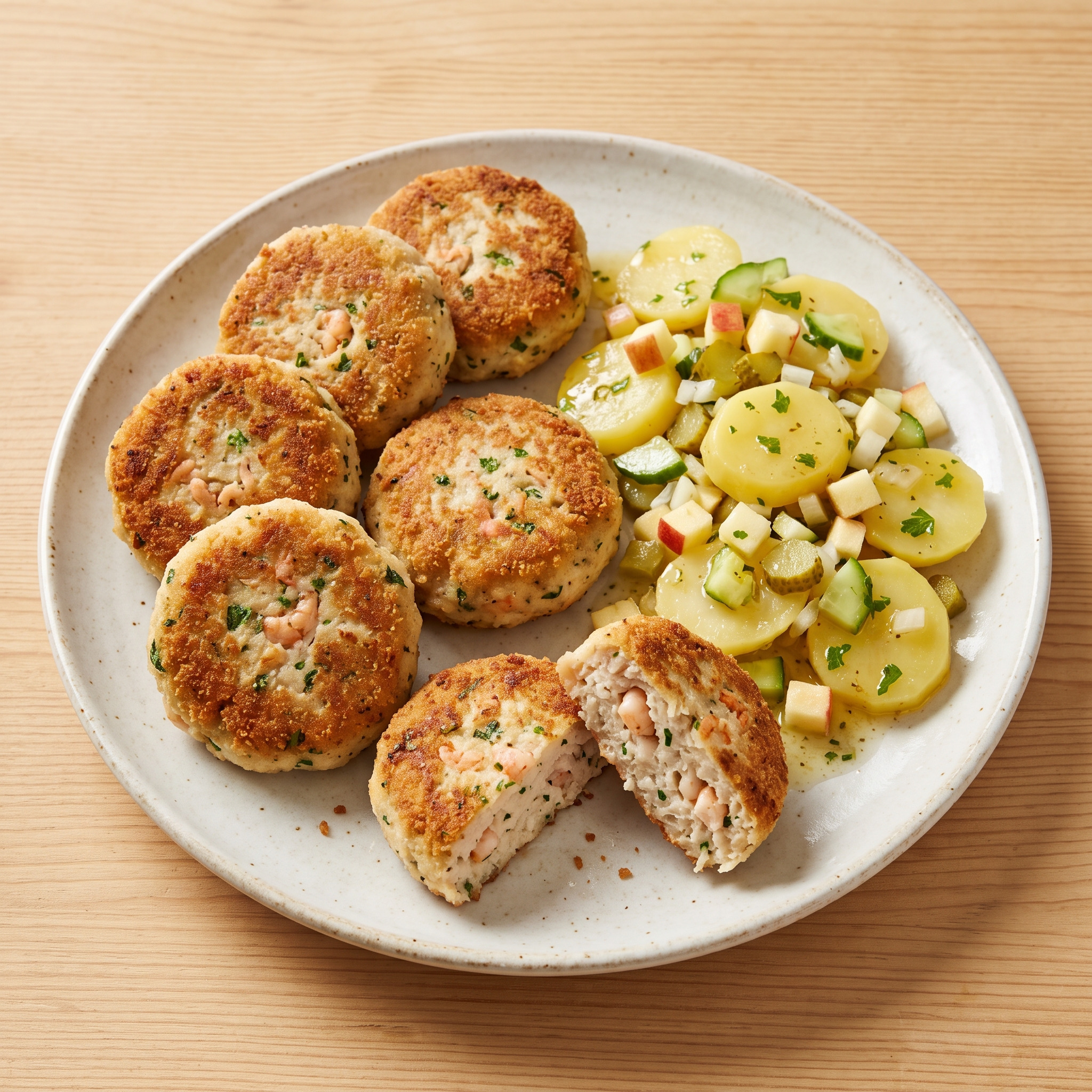 Bremerhavener Fischfrikadellen mit Bremer Kartoffelsalat