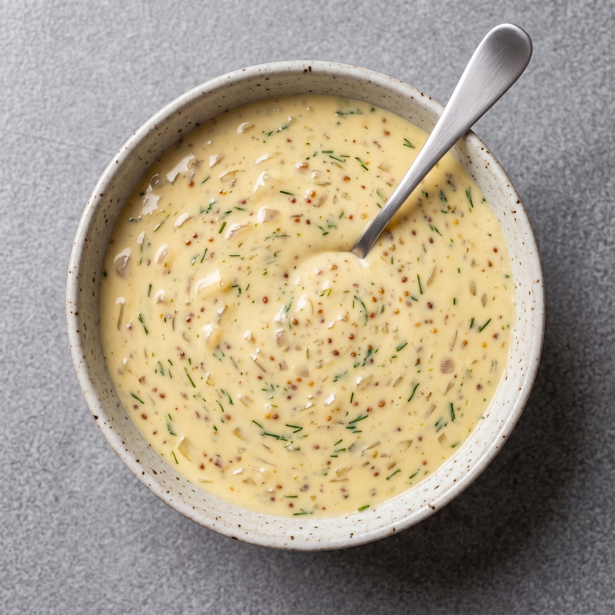 Cremige Senfsauce | Schleswig-Holsteinische Senfsauce | Sämig, würzig und fein abgerundet – besonders gut zu Fisch und Kartoffeln.