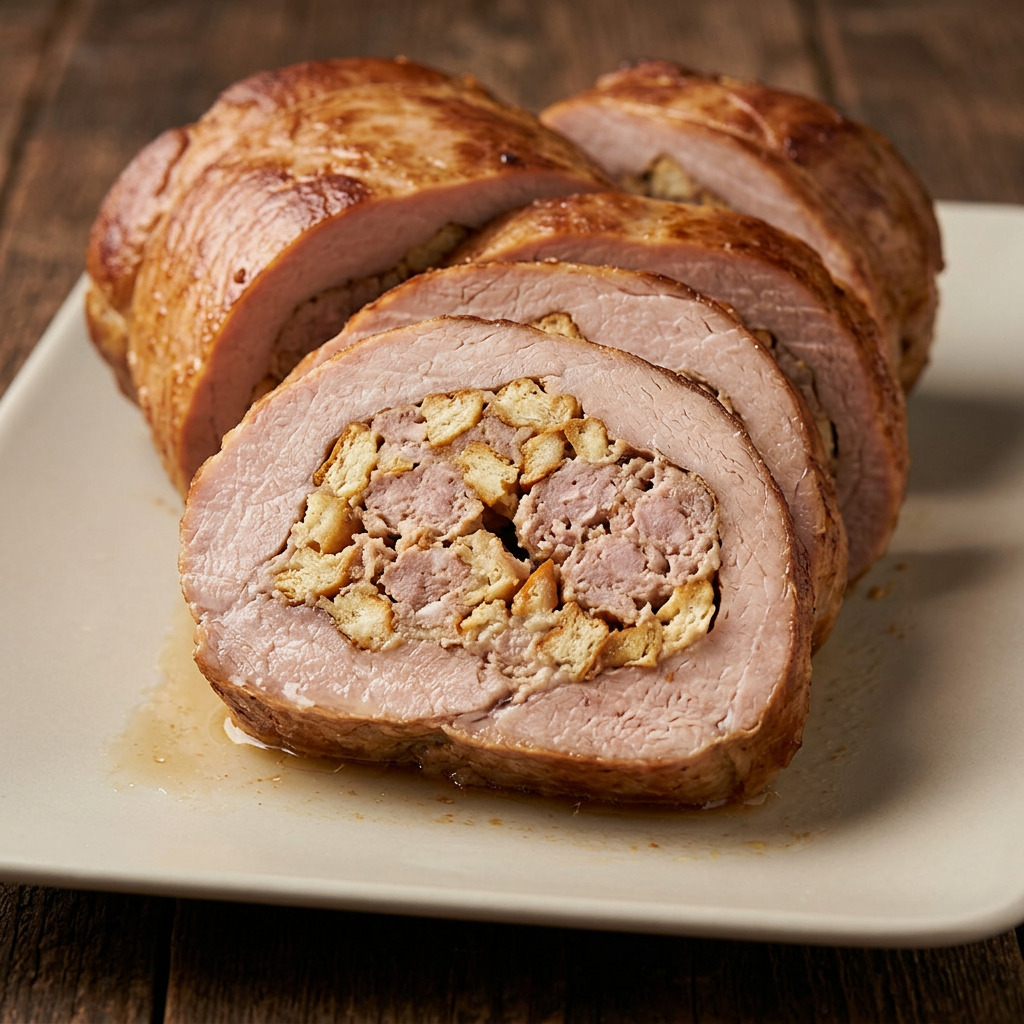 Gefüllte Kalbsbrust mit Brezen-Bratwurst-Füllung