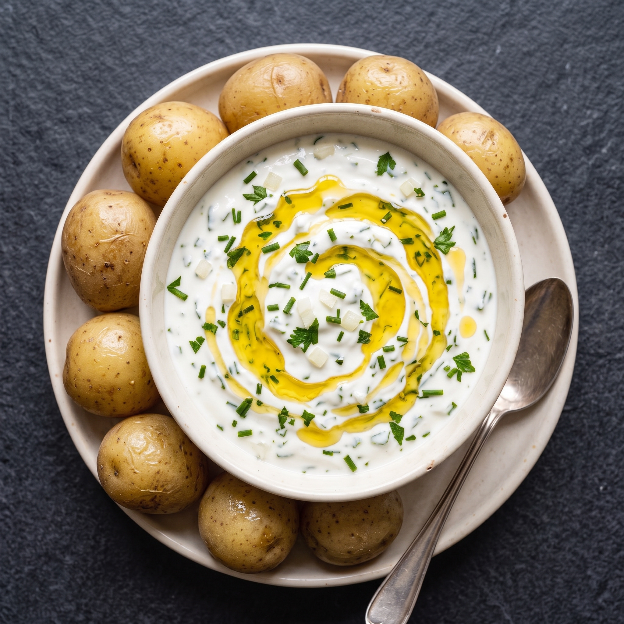 Herzhafter Kräuterquark | Quark mit Leinöl und Kräutern | Cremig, würzig und nussig: ein sächsischer Aufstrich zu Brot und Kartoffeln.
