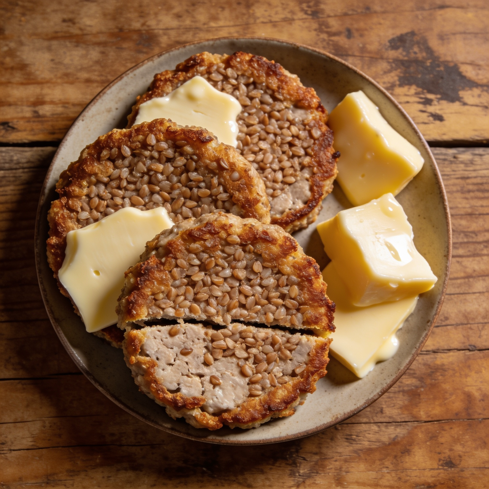 Hessische Buchweizenbratlinge mit Odenwälder Frühstückskäse