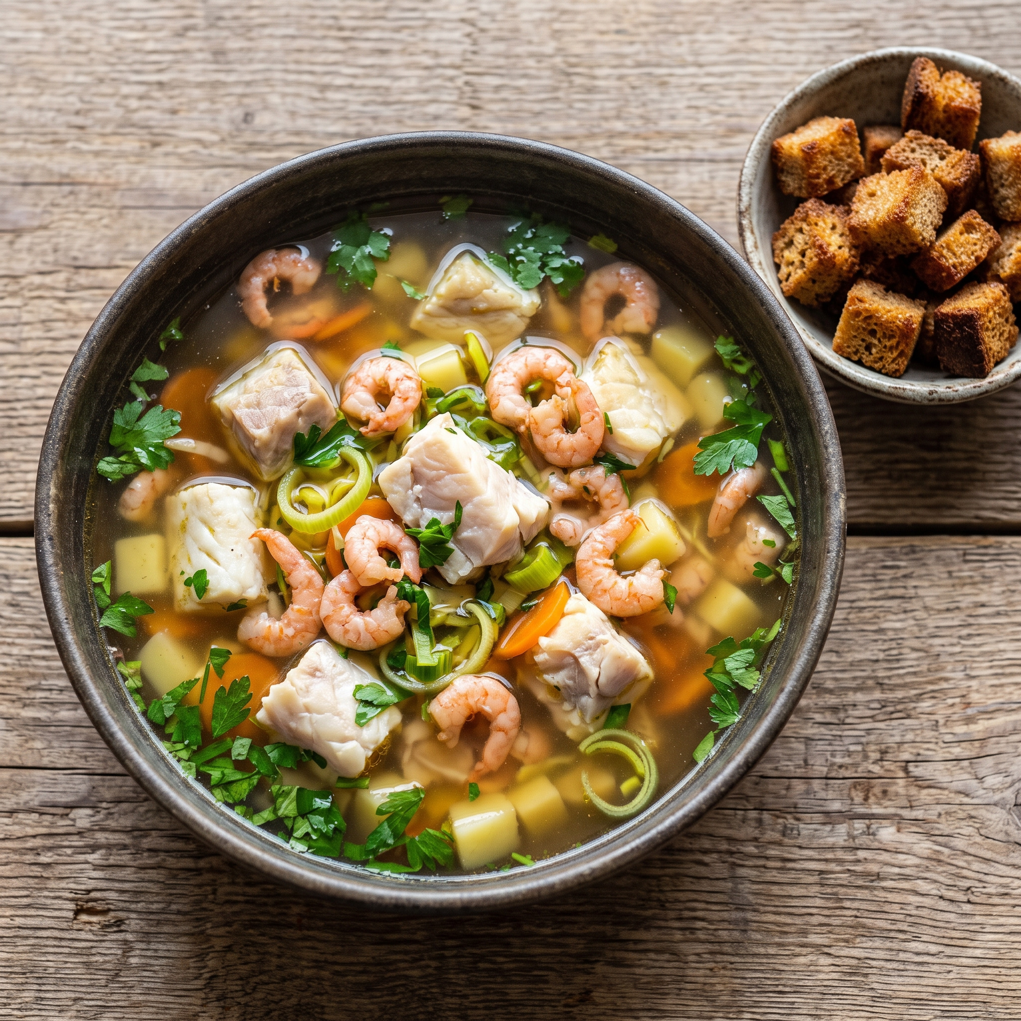 Husumer Fischsuppe mit Nordseekrabben