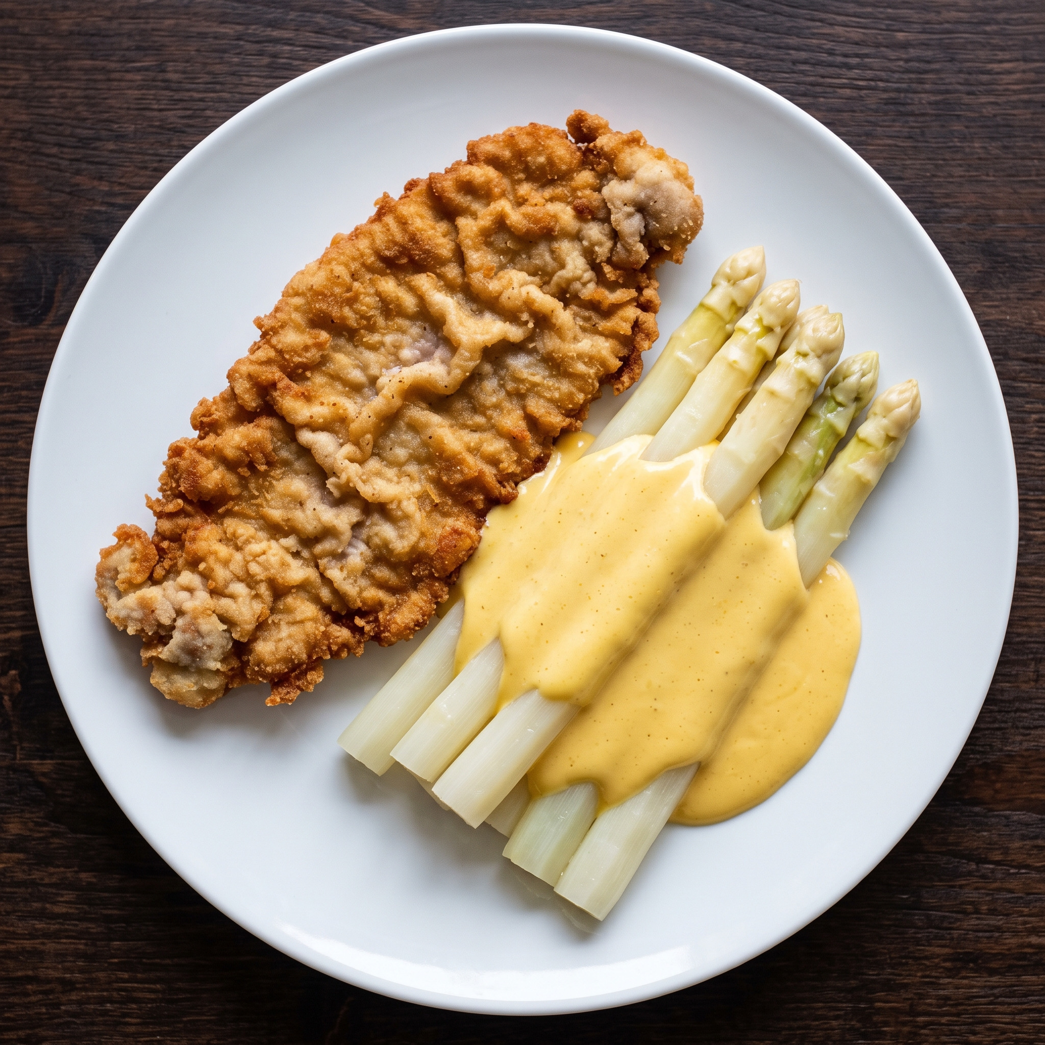 Kalbsschnitzel mit Spargel und Sauce Hollandaise