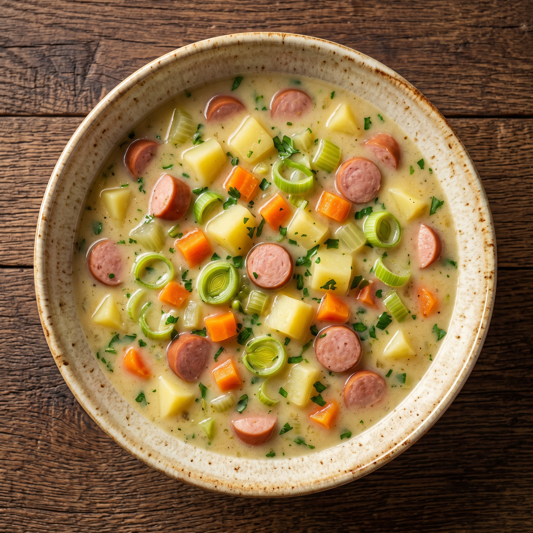 Kartoffelsuppe mit Wiener Würstchen