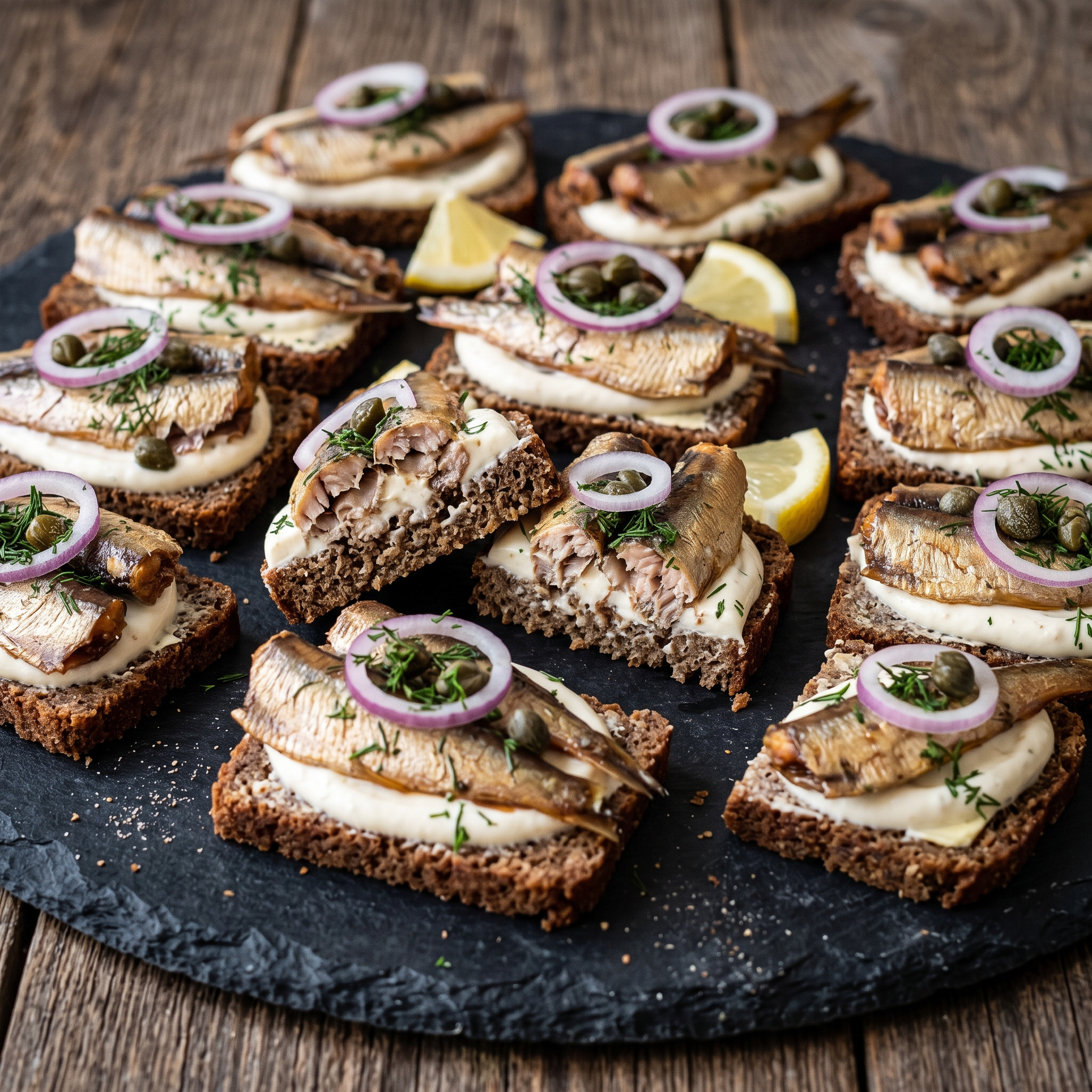 Kieler Sprotten auf Schwarzbrot
