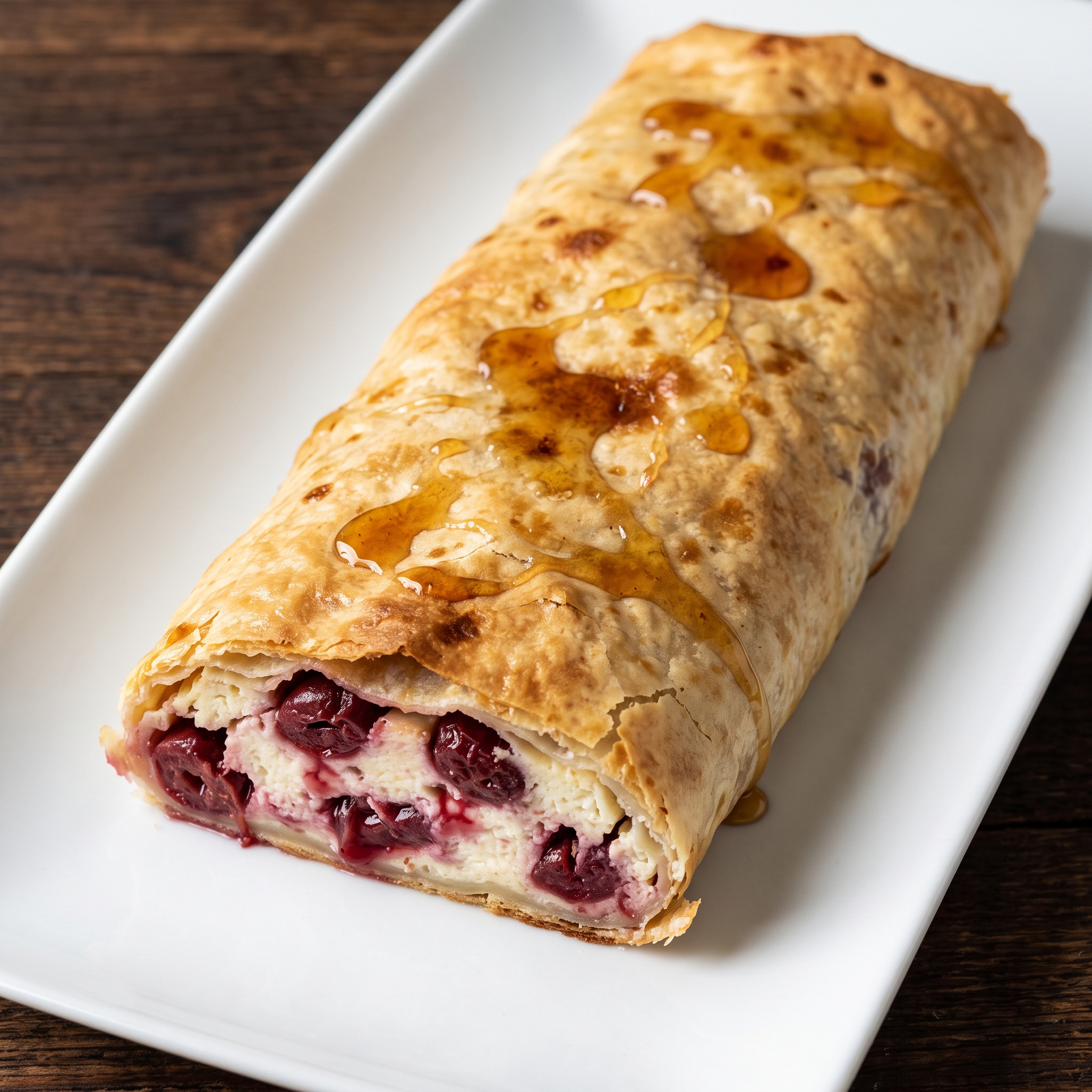 Kirsch-Quark-Strudel mit Heidehonig