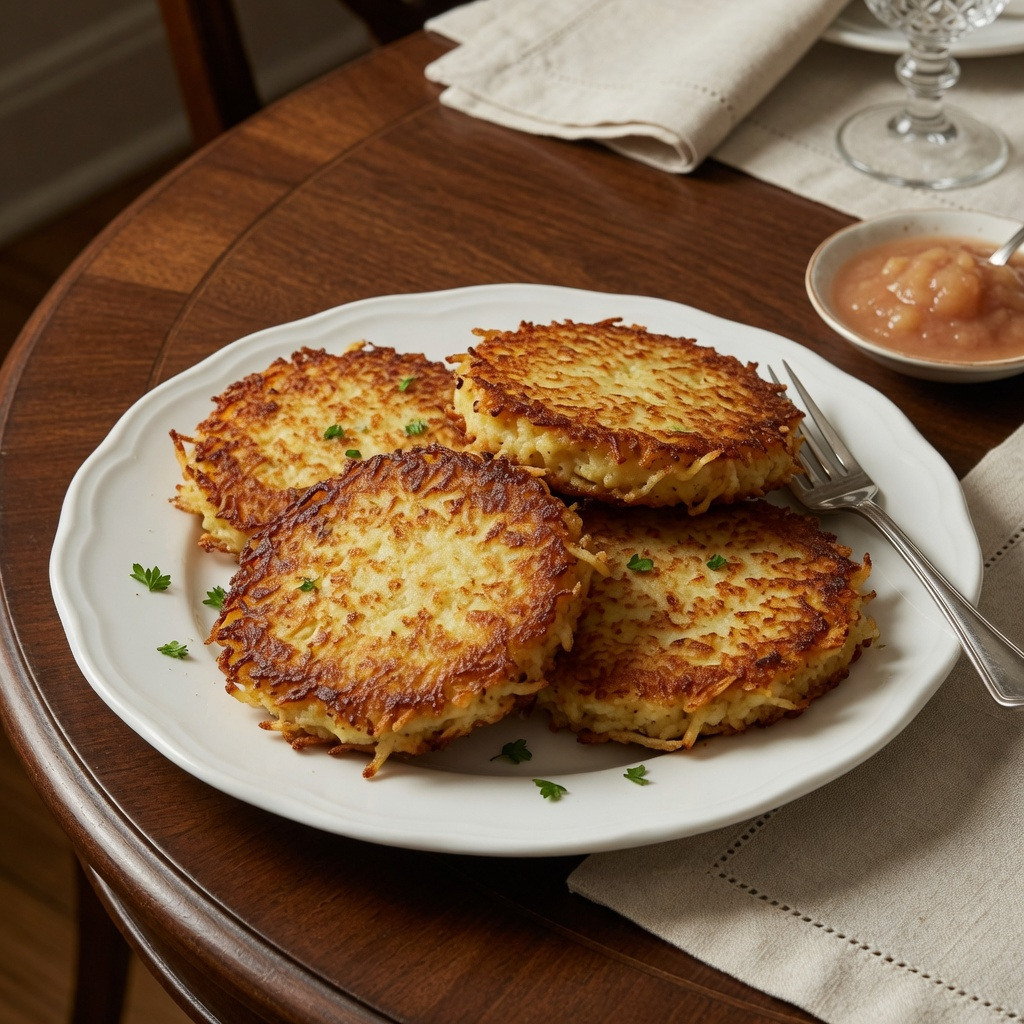 Knusprig gebackene Kartoffeltaler aus dem Rheinland.