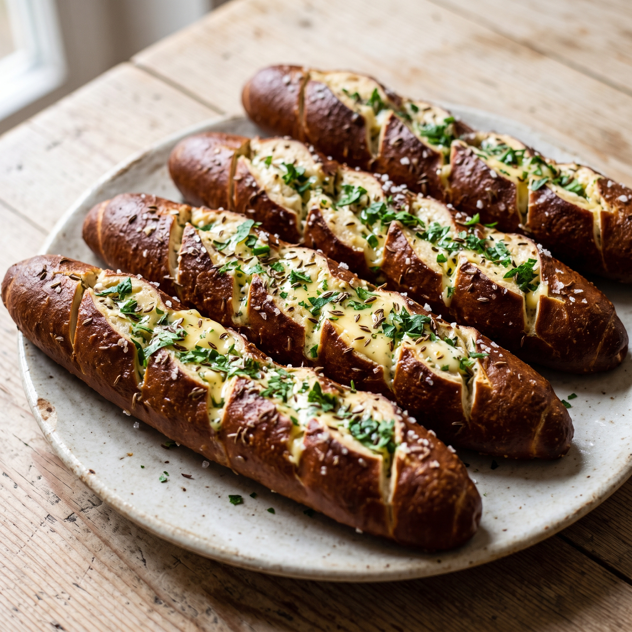 Laugen-Kümmel-Stangen für die Brotzeit