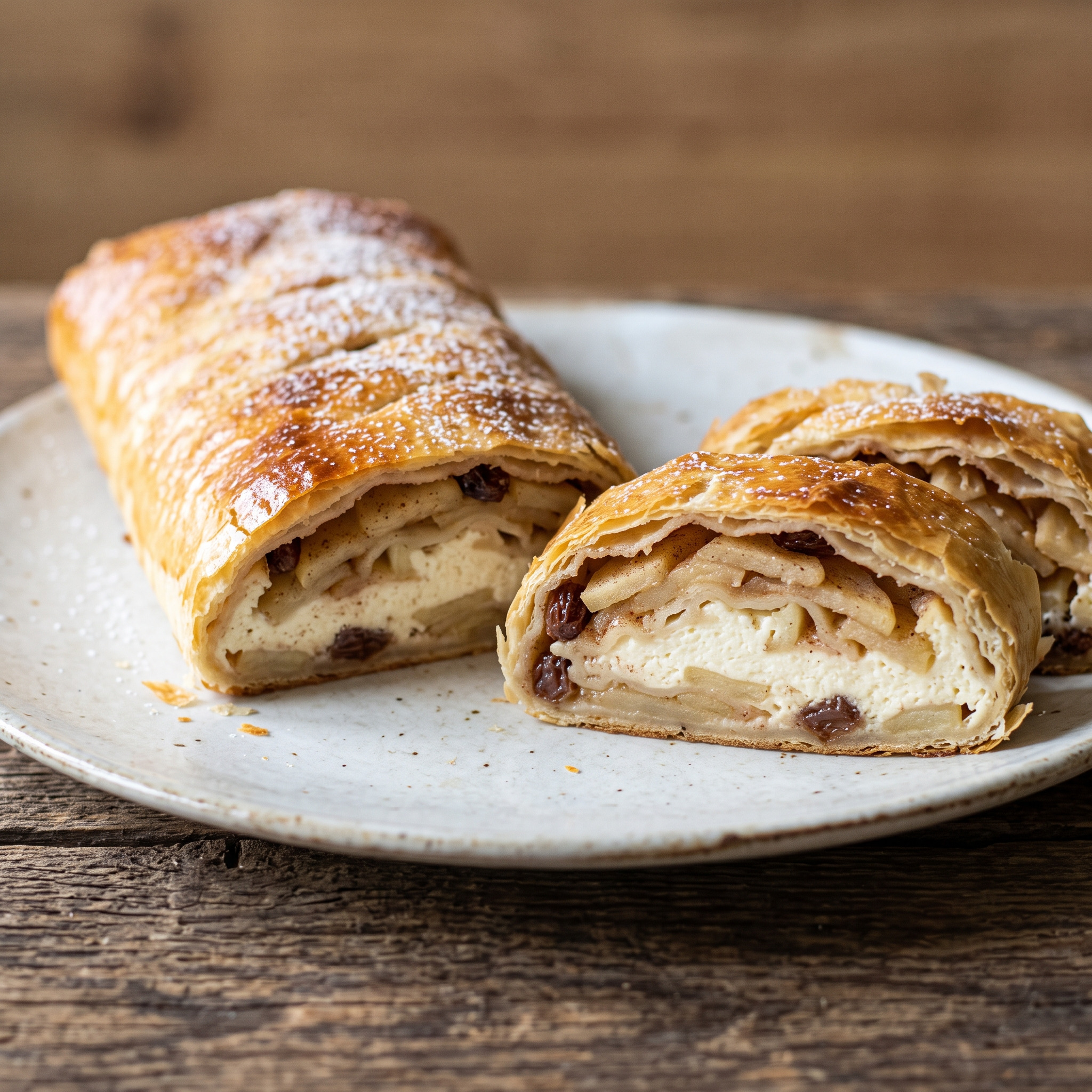 Niedersächsischer Apfelstrudel mit Quarkfüllung