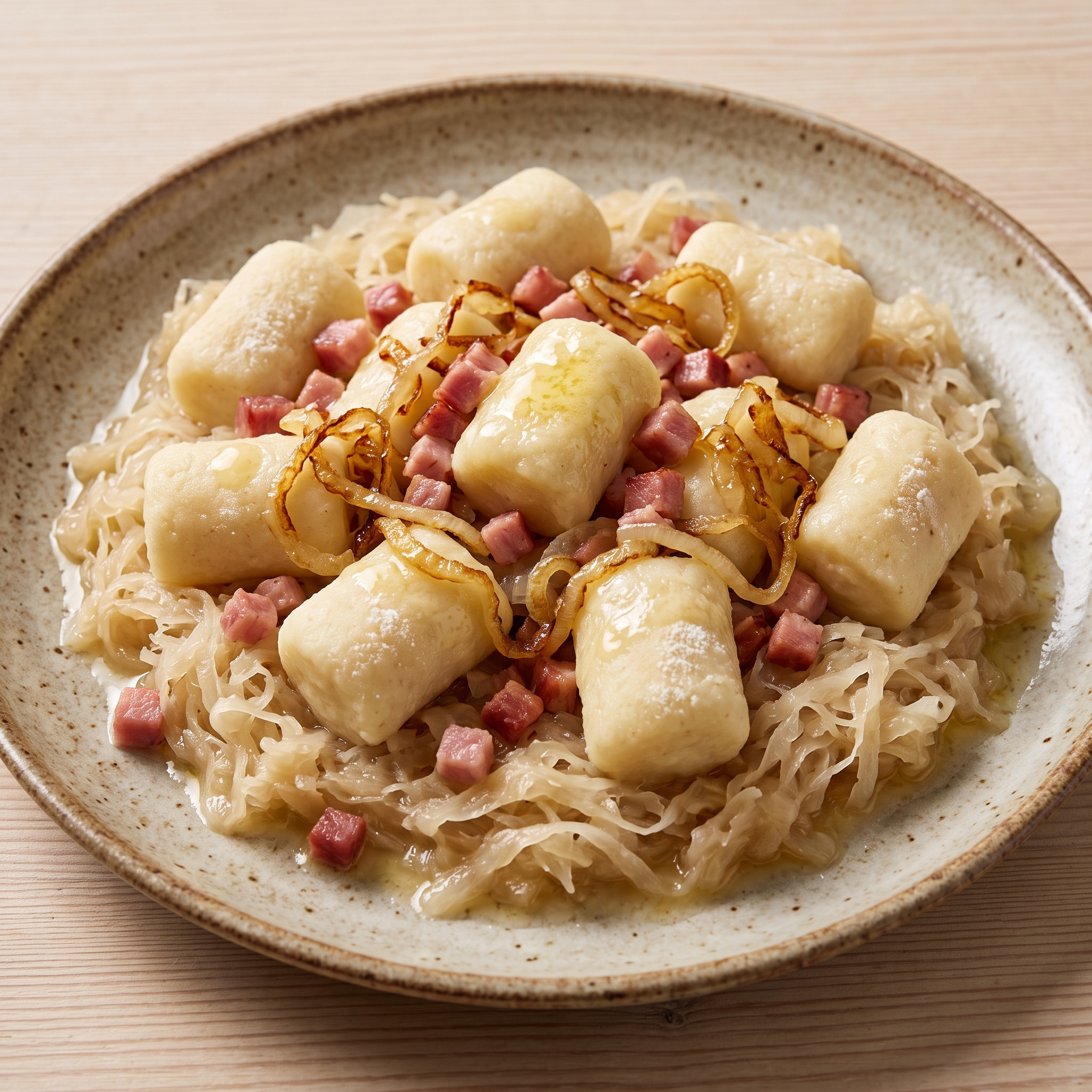 Oberlausitzer Stupperle mit Sauerkraut und Speck