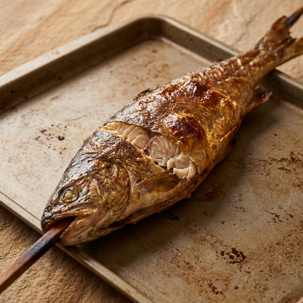 Ofen-Steckerlfisch mit Kartoffelsalat
