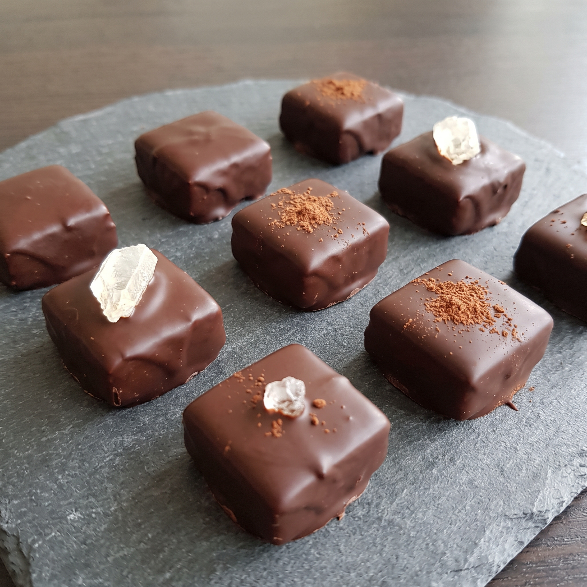 Gefülltes Schokoladenkonfekt | Ostfriesentee-Pralinen | Cremige Teeganache mit Kandis, zartbitter und feinherb.