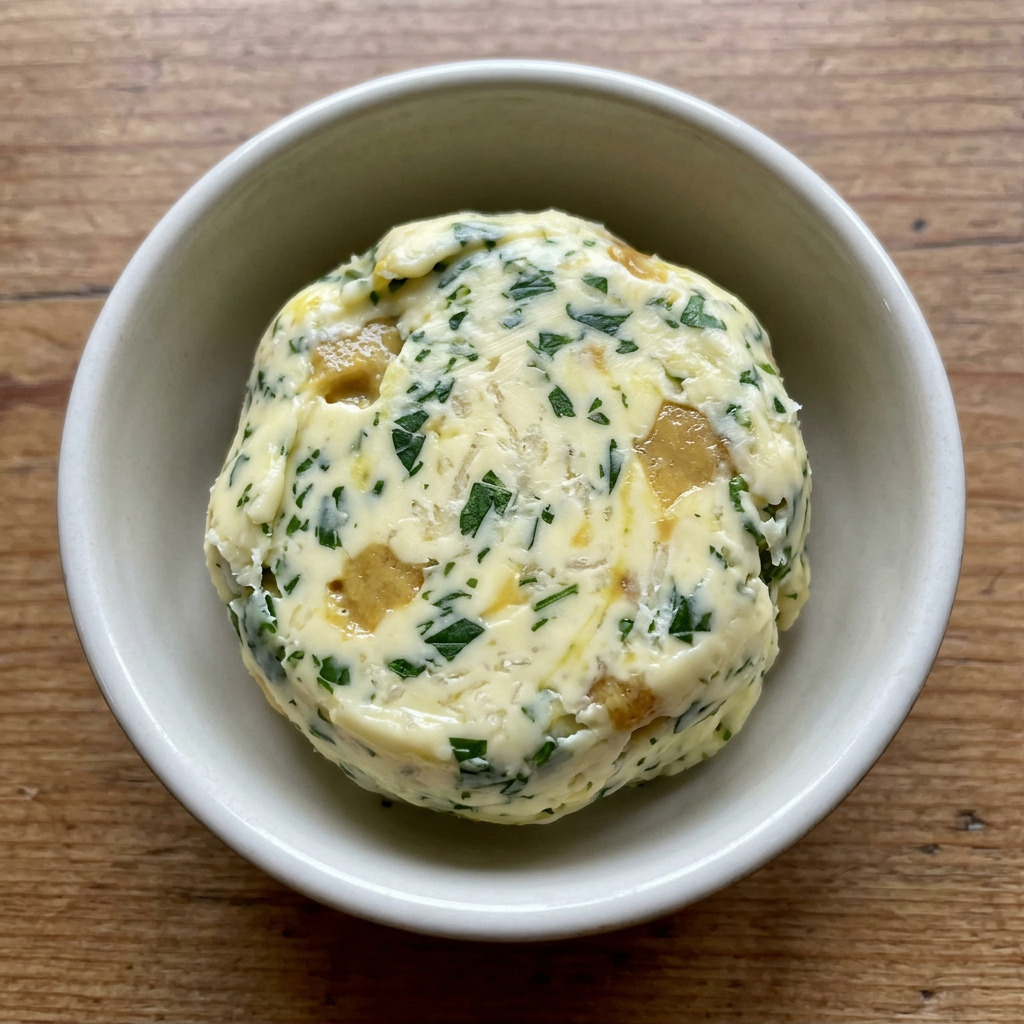 Petersilien-Meerrettich-Butter mit bayerischem süßem Senf