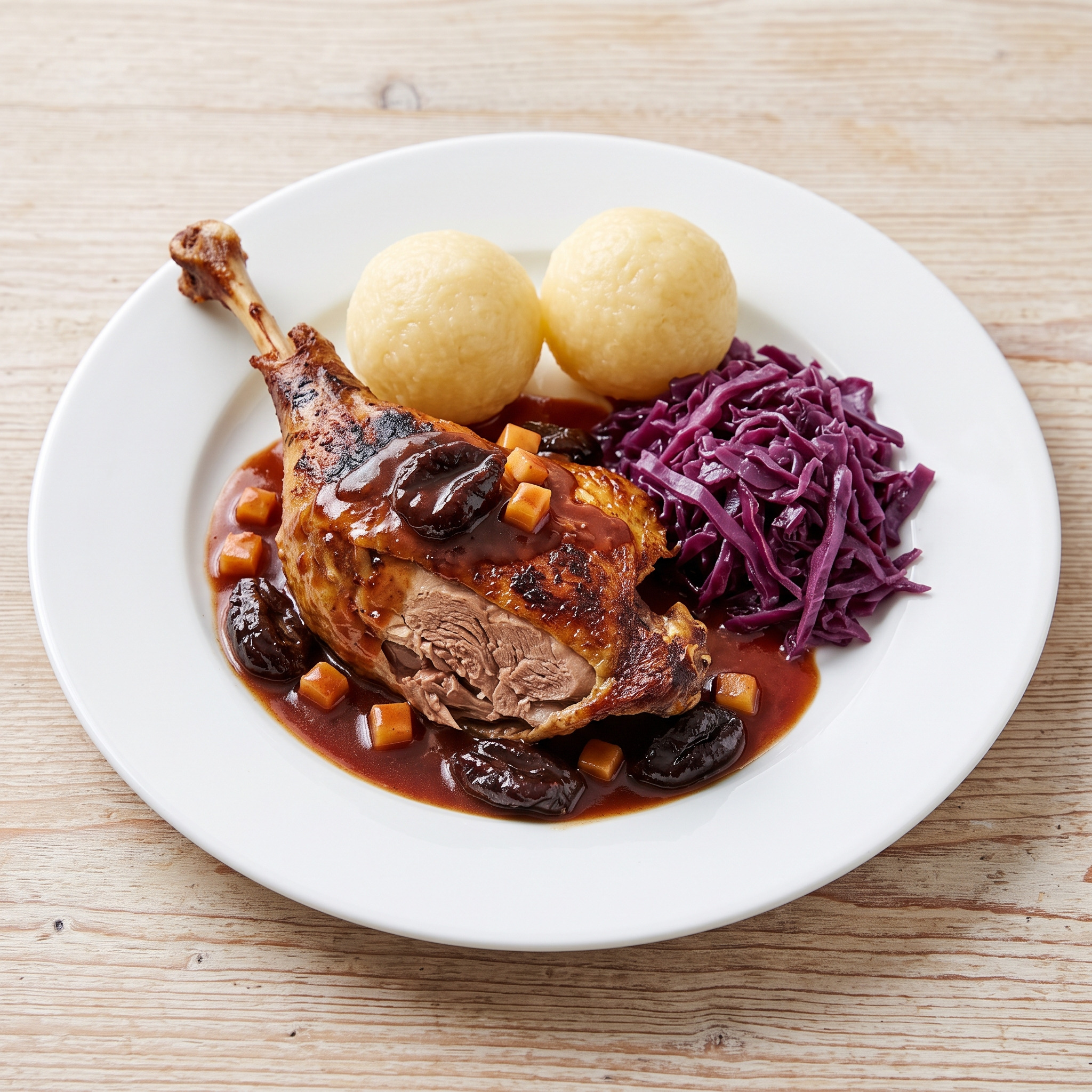 Pommersche Gänsekeulen mit Backpflaumensauce