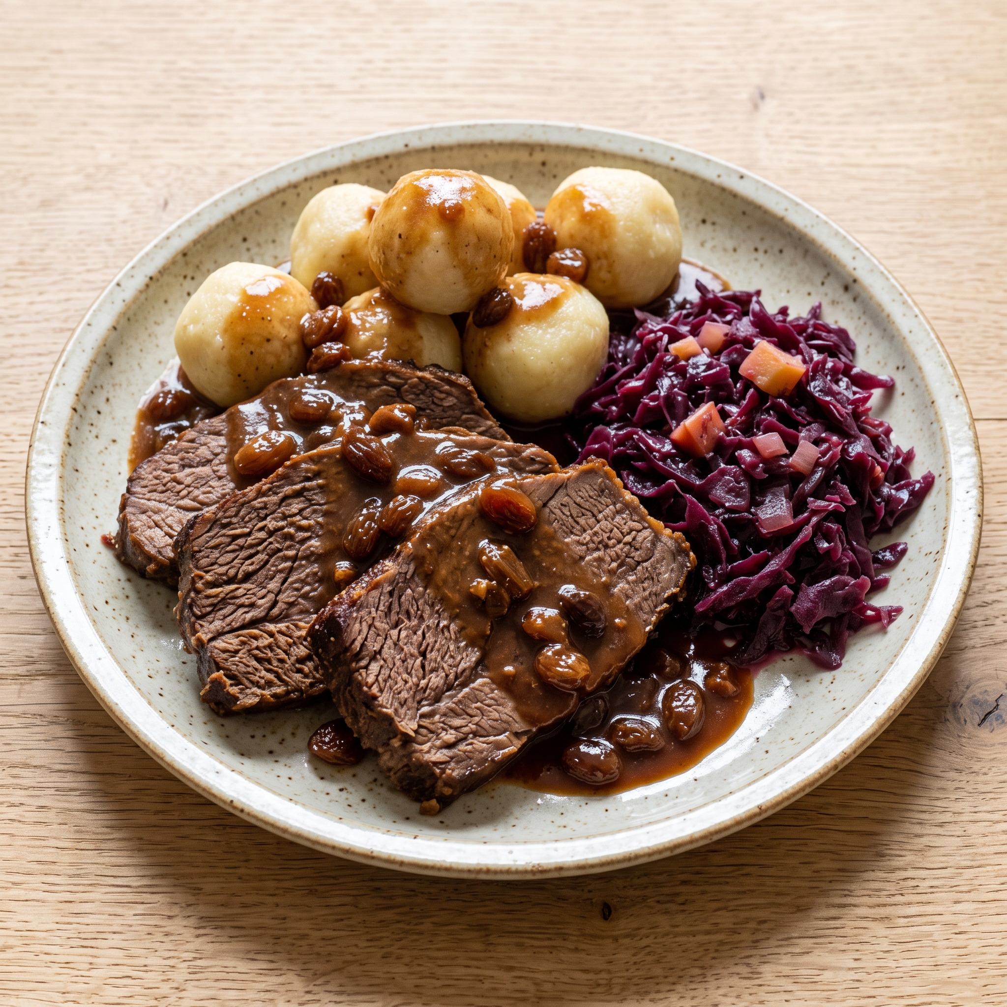 Süß-säuerlicher Sonntagsbraten aus dem Rheinland