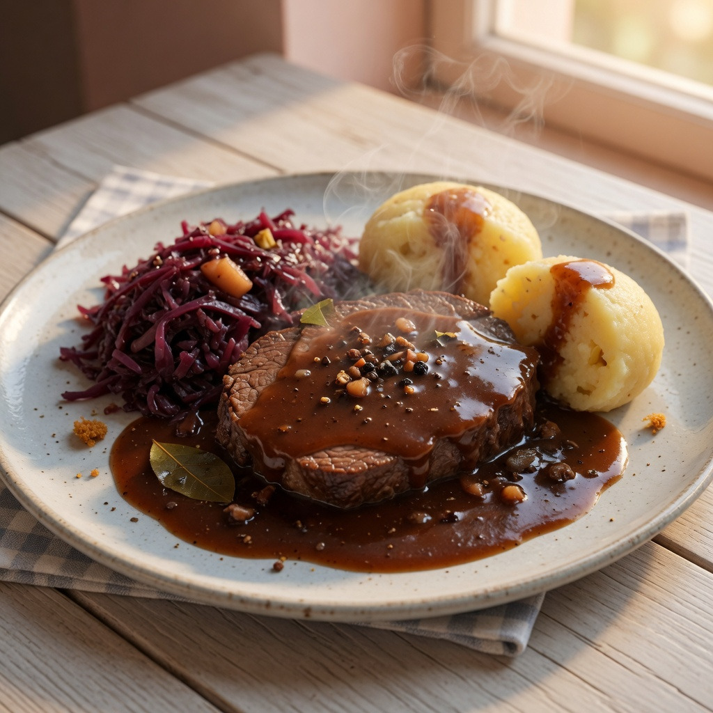 Rheinischer Sauerbraten aus dem Rheinland.