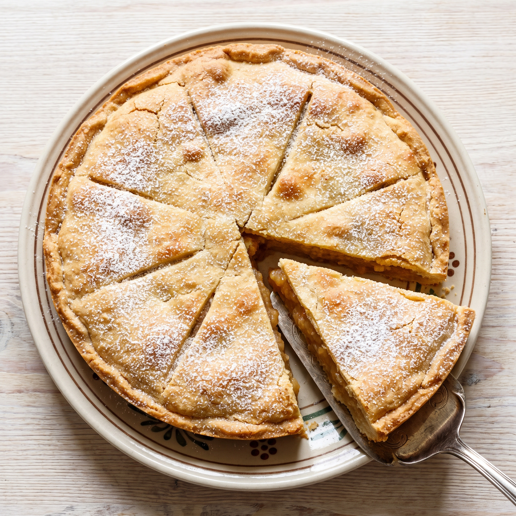 Bayerisch-Schwaben | Rieser Bauerntorte | Flacher, gedeckter Hefekuchen mit saftig-würziger Apfelmusfüllung.