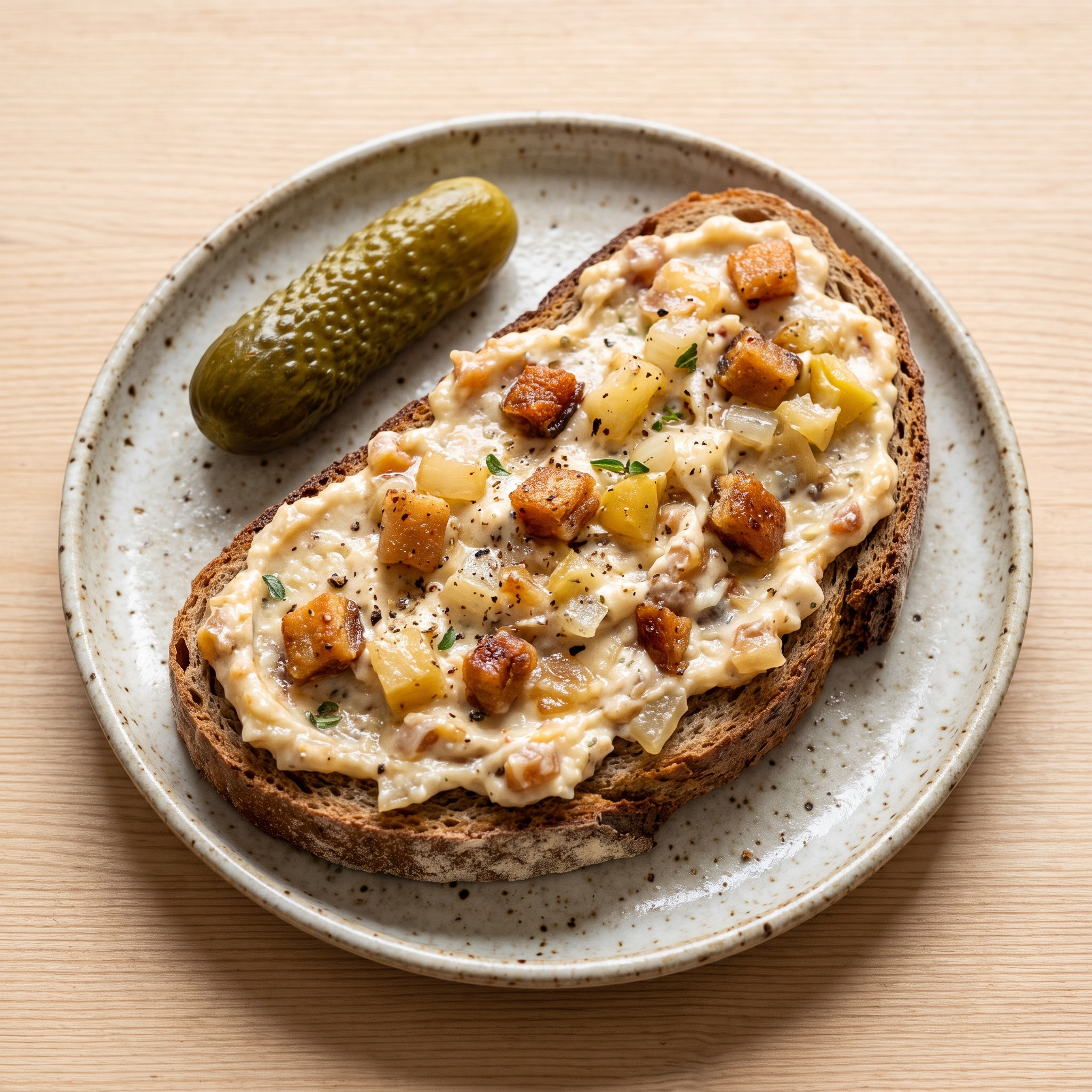Sächsische Fettbemme mit Apfel-Zwiebel-Griebenschmalz