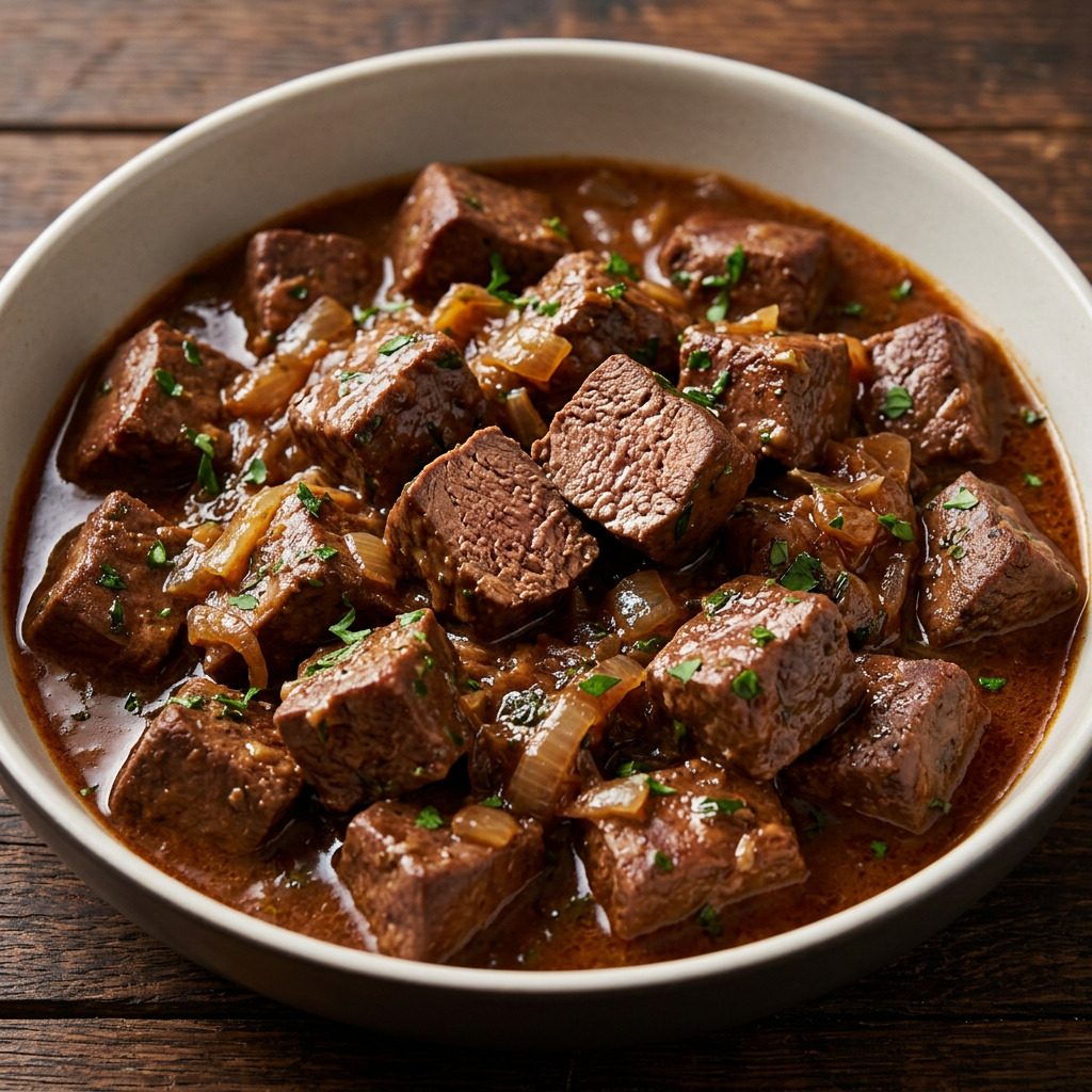 Sächsisches Rinderleber-Ragout mit Kräutern