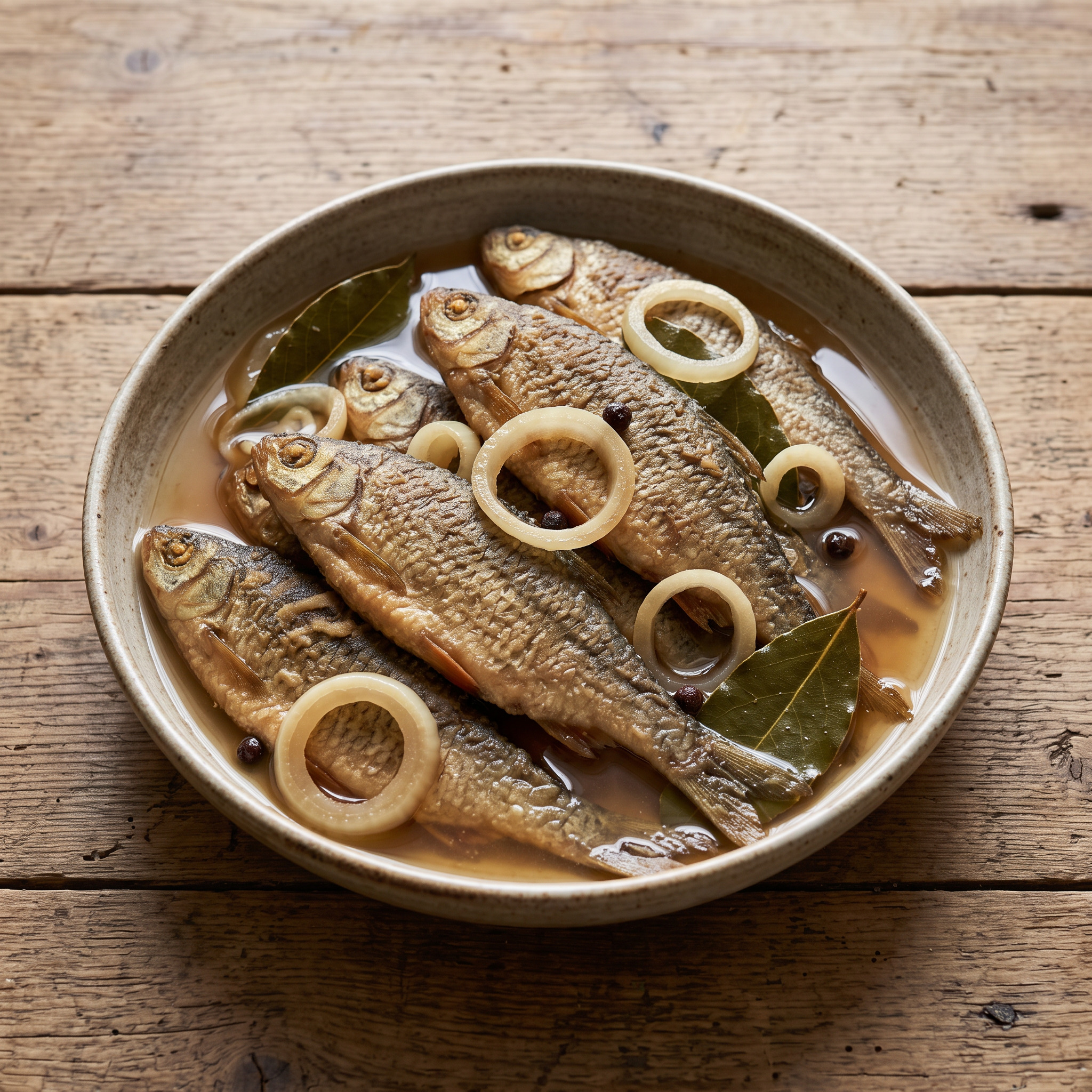 Sauer eingelegter Moselfisch aus Rotaugen