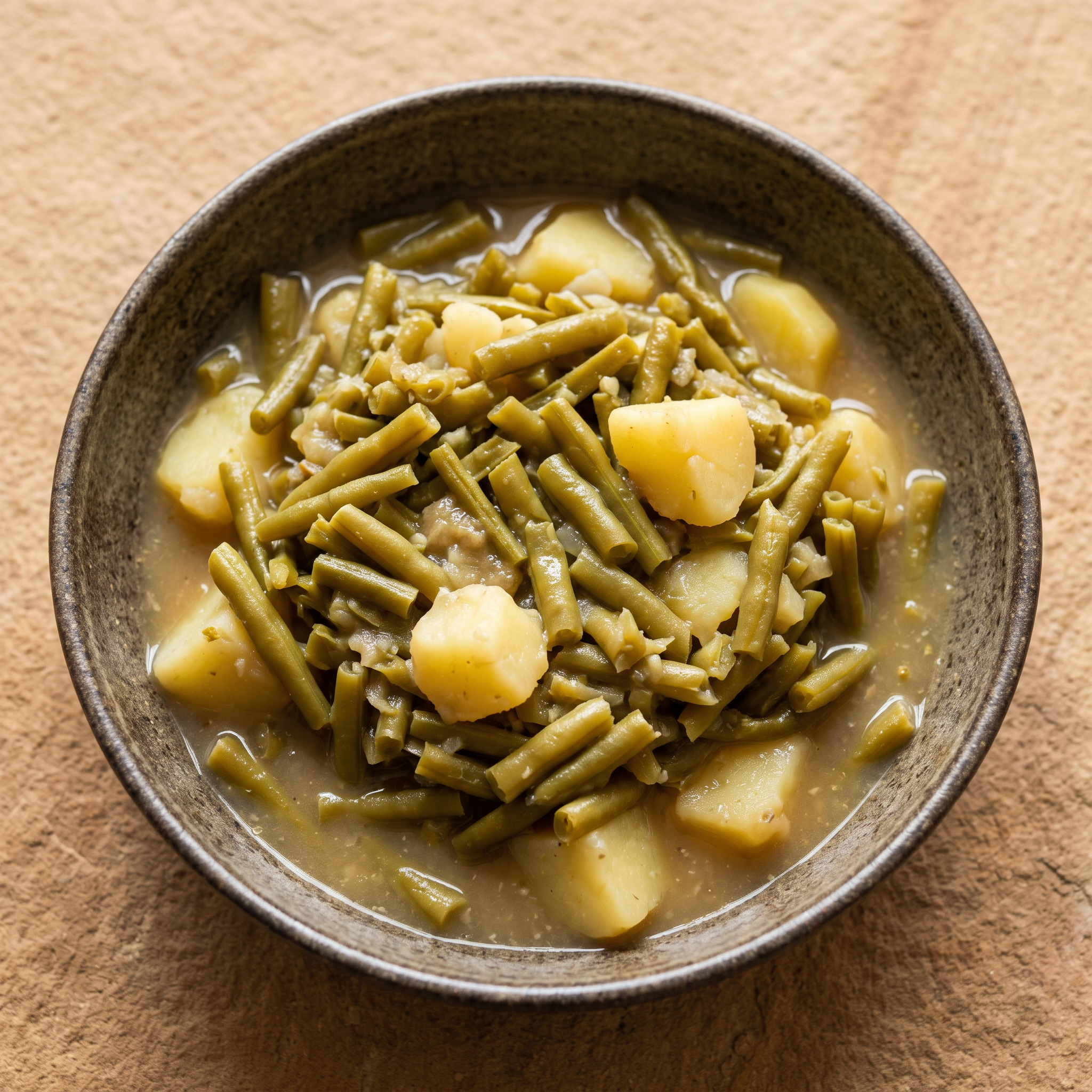 Saure Bohnen mit Kartoffeln