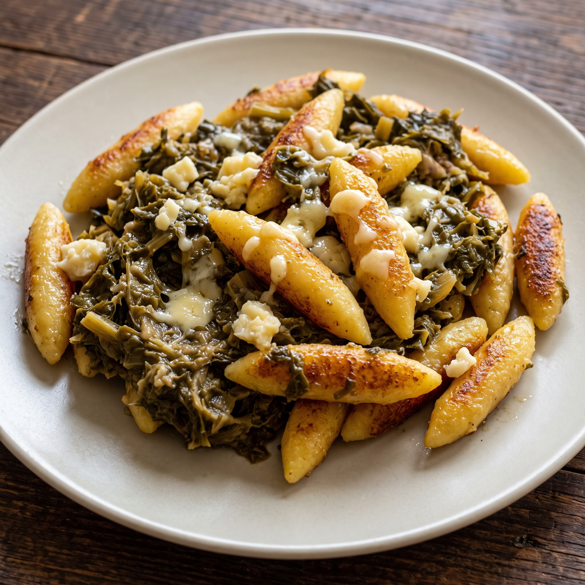 Schupfnudeln mit Altmärker Braunkohl und Harzer Käse