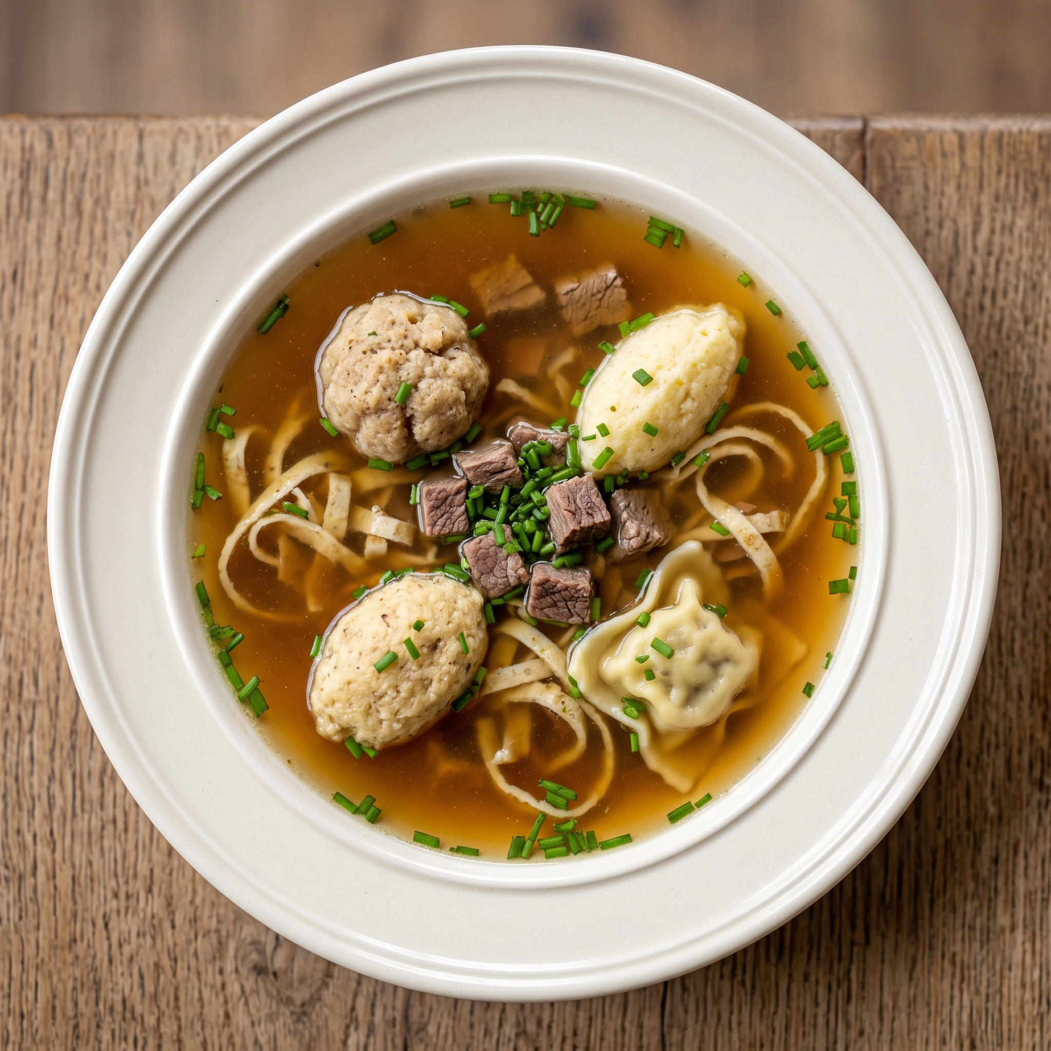 Schwäbische Hochzeitssuppe mit vier Einlagen