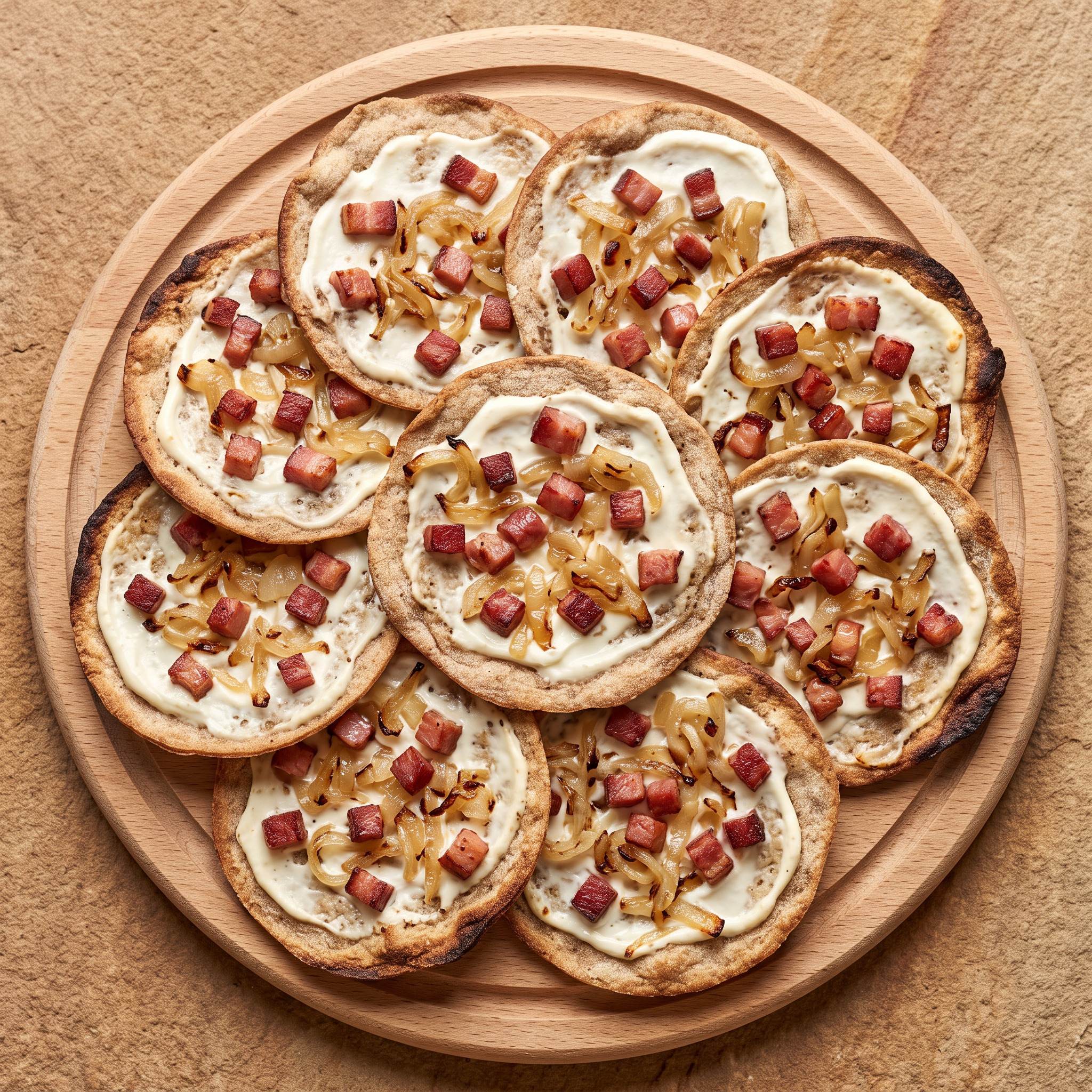 Sengzelten mit Speck und Zwiebeln
