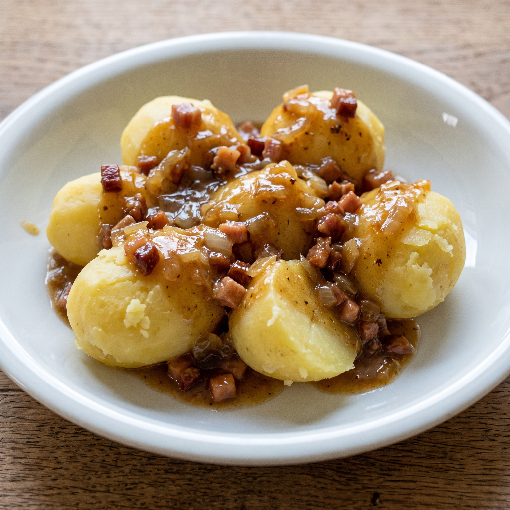 Speckstippe mit Pellkartoffeln