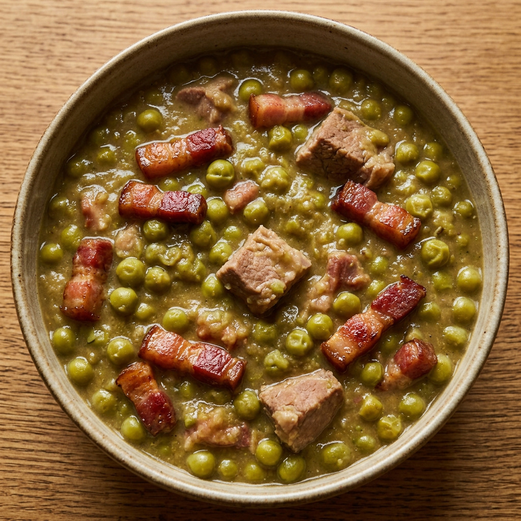Thüringer Erbsen mit Speck und Schweinefleisch