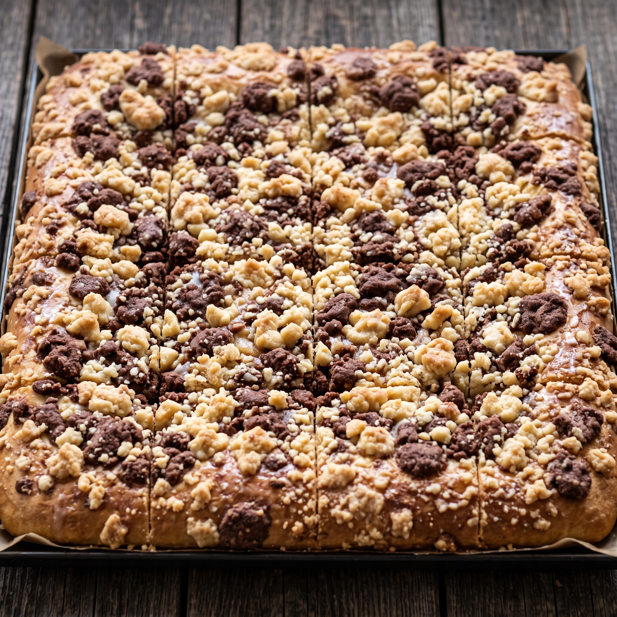 Goldbraune Streusel, weicher Hefeteig