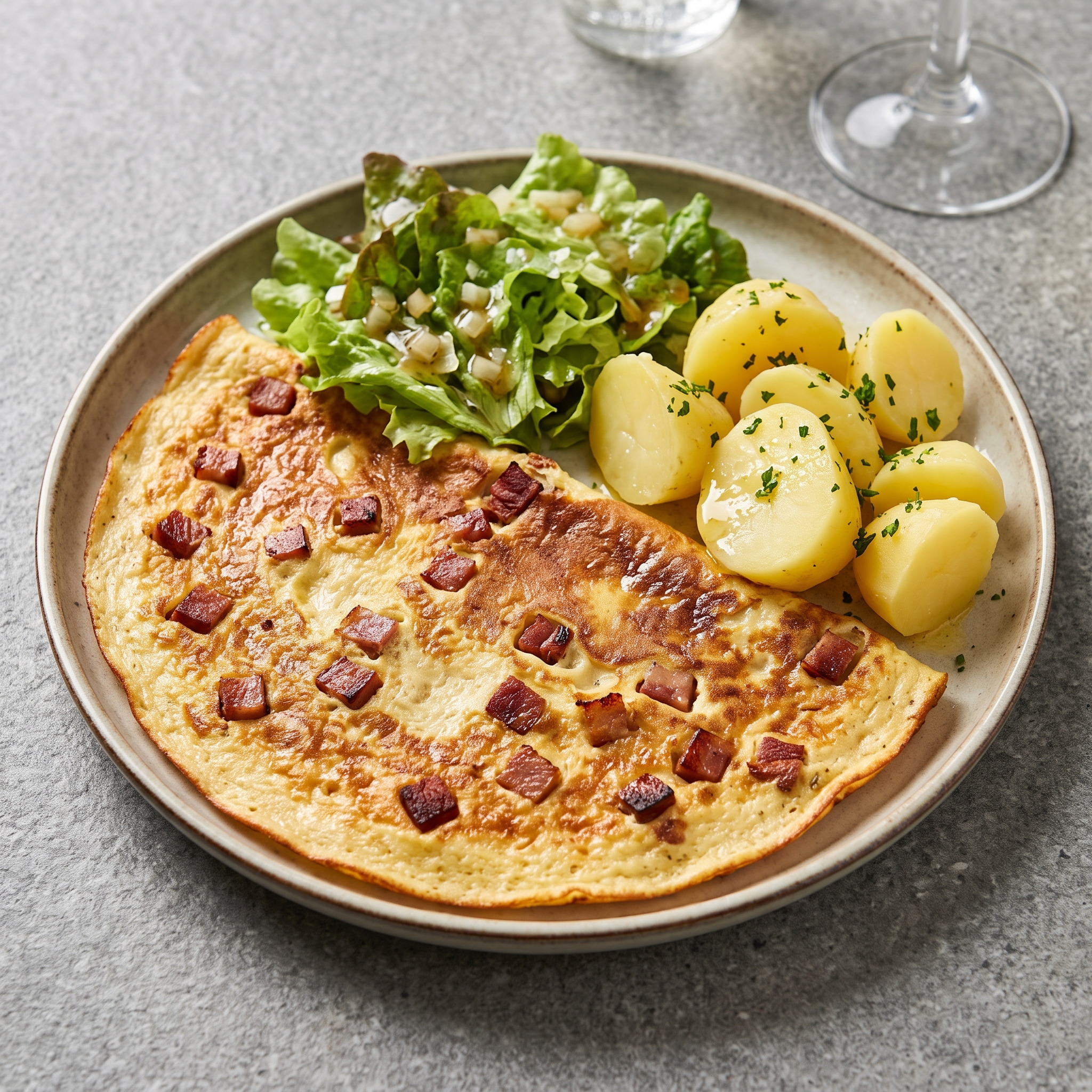 Vogelsberger Eierpfannkuchen mit Dörrfleisch
