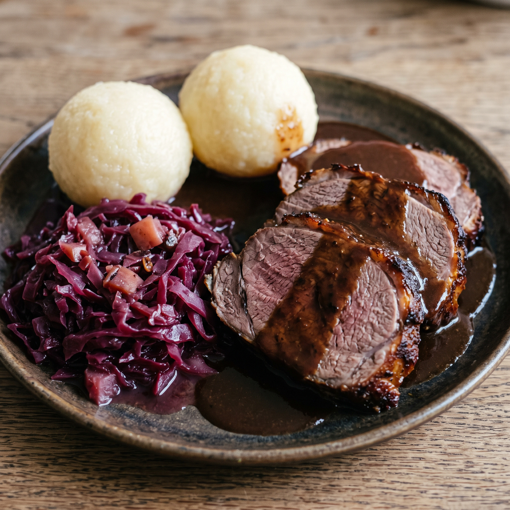 Wildschweinbraten in Schwarzbiersoße