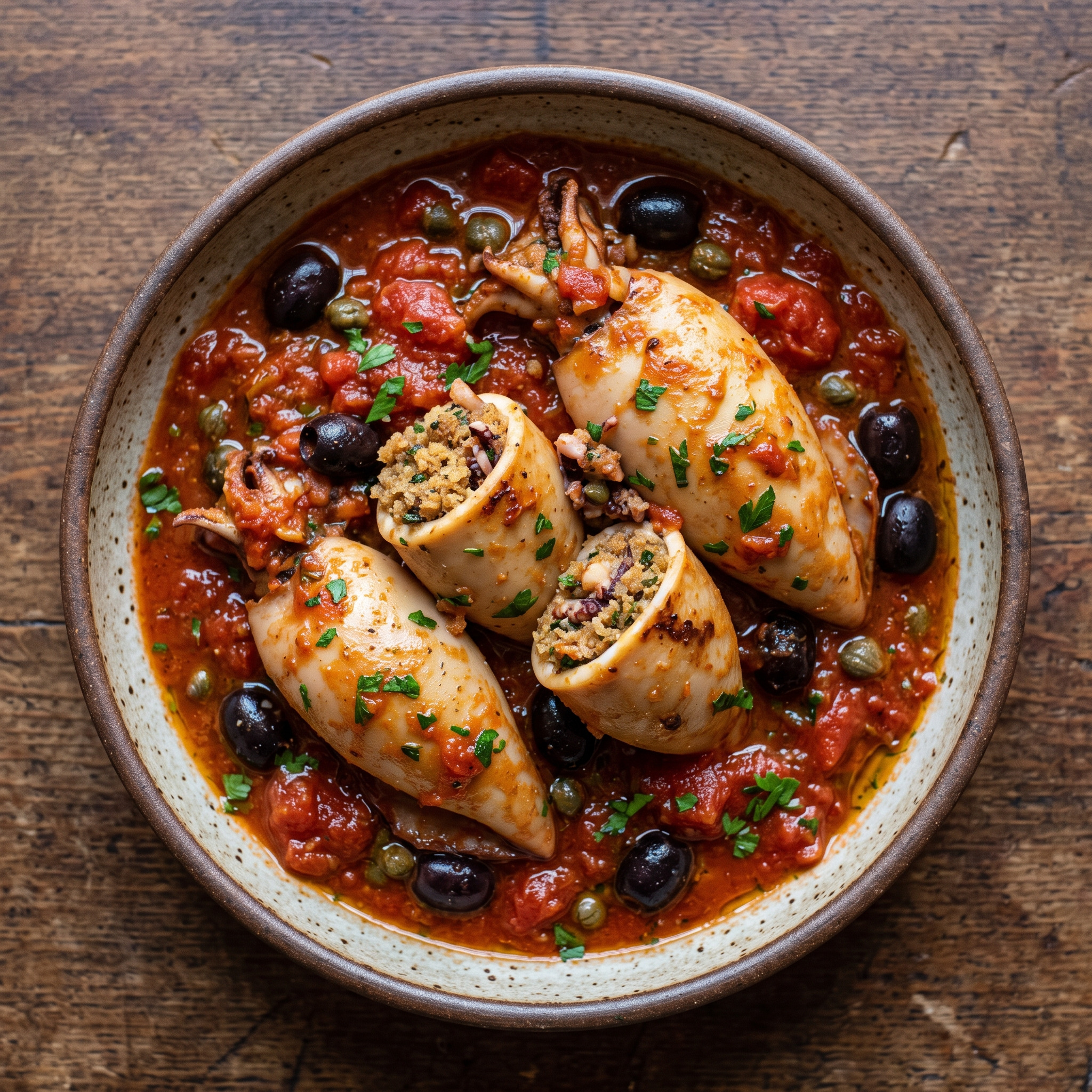 Calamari ripieni alla pescarese