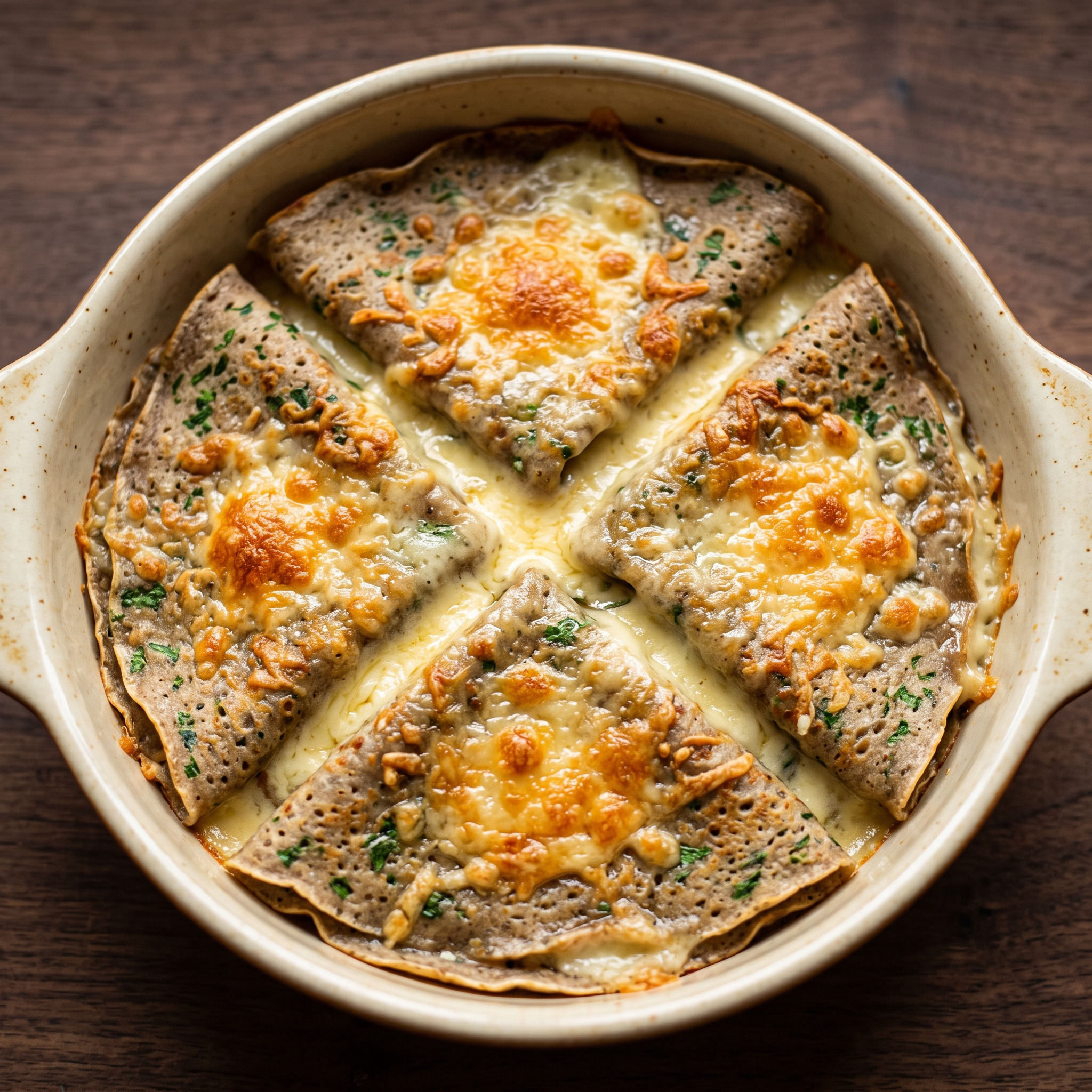 Crespelle al prezzemolo con Castelmagno