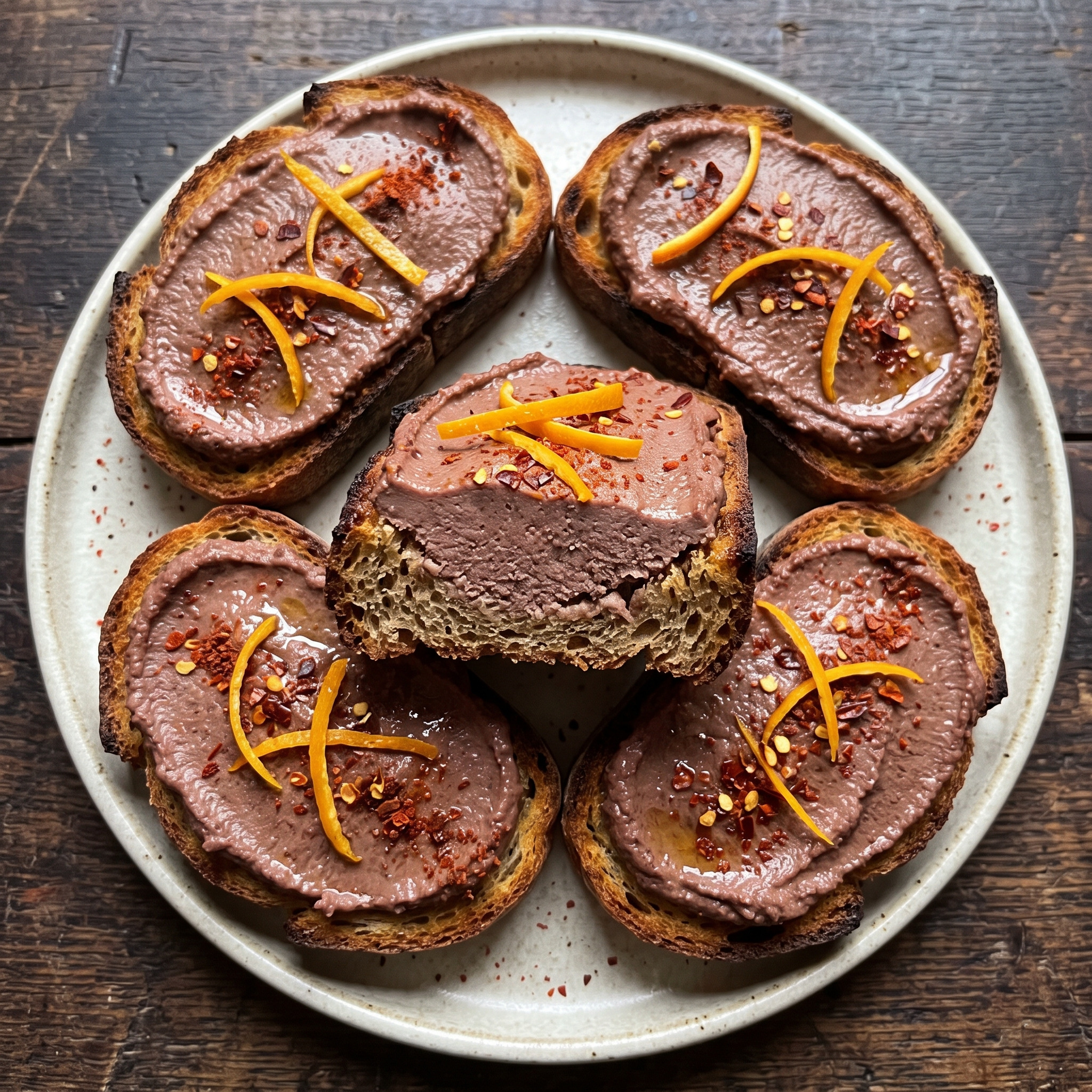 Crostini con paté di coratella d’abbacchio