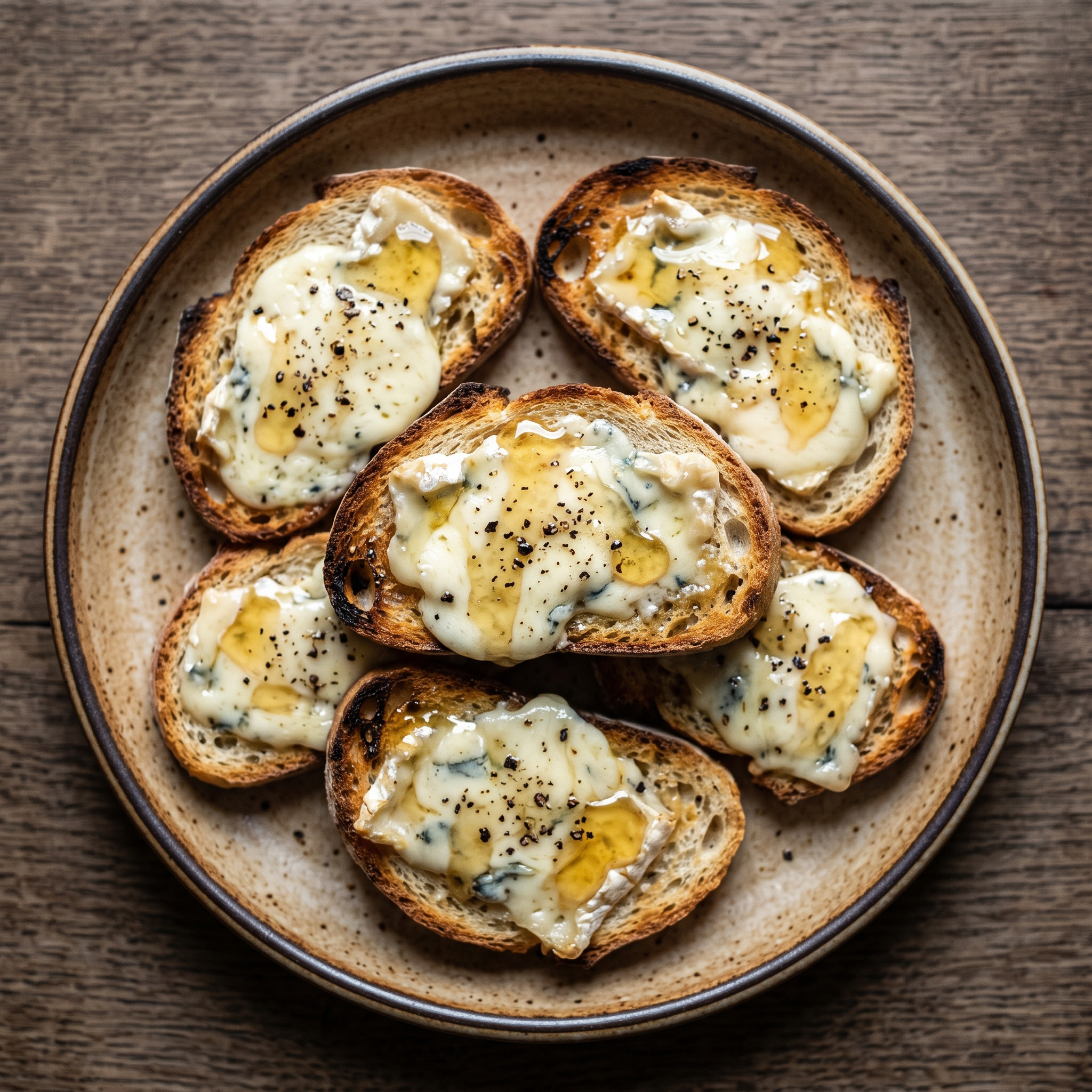 Crostini al Gorgonzola e miele