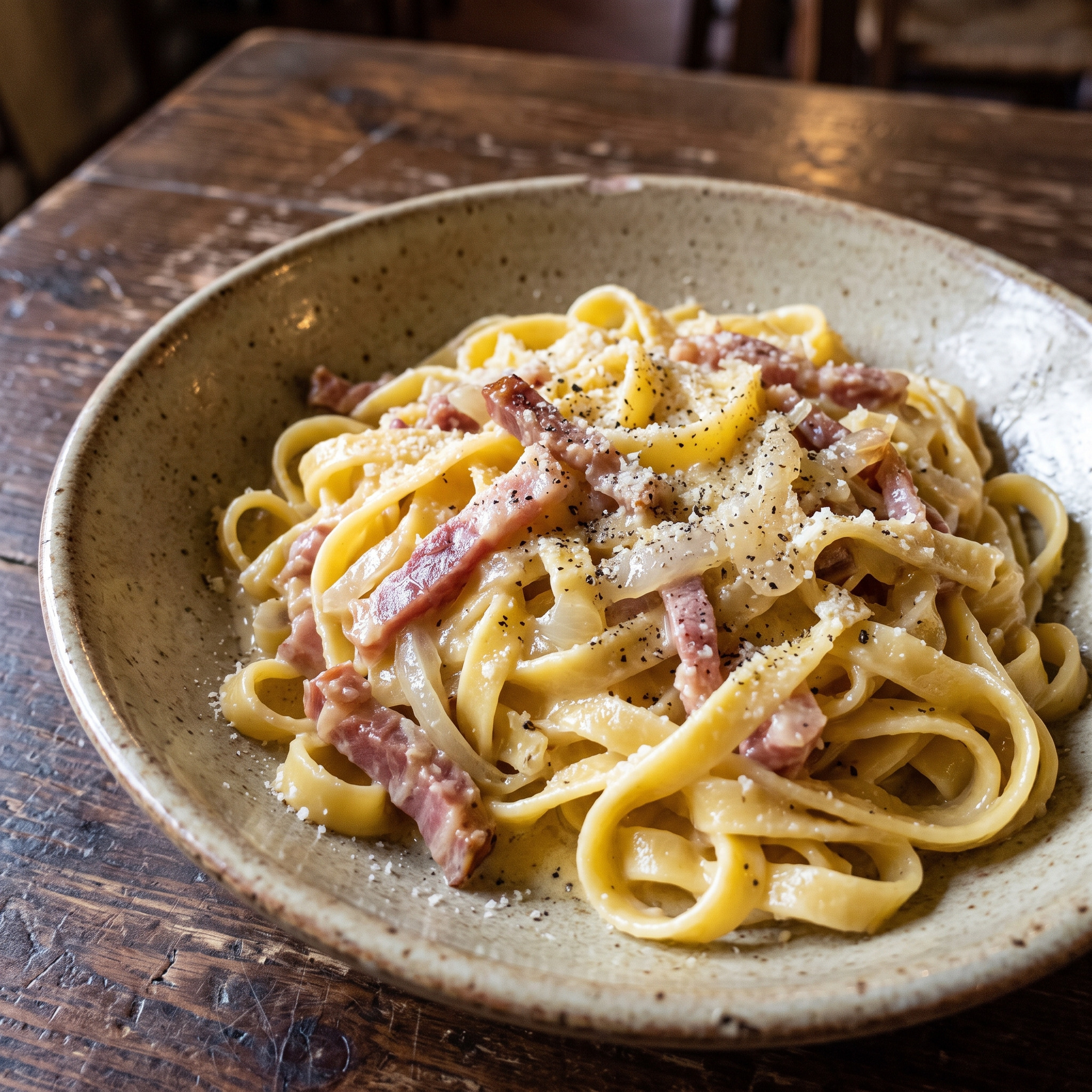 Fettuccine alla papalina aus Latium