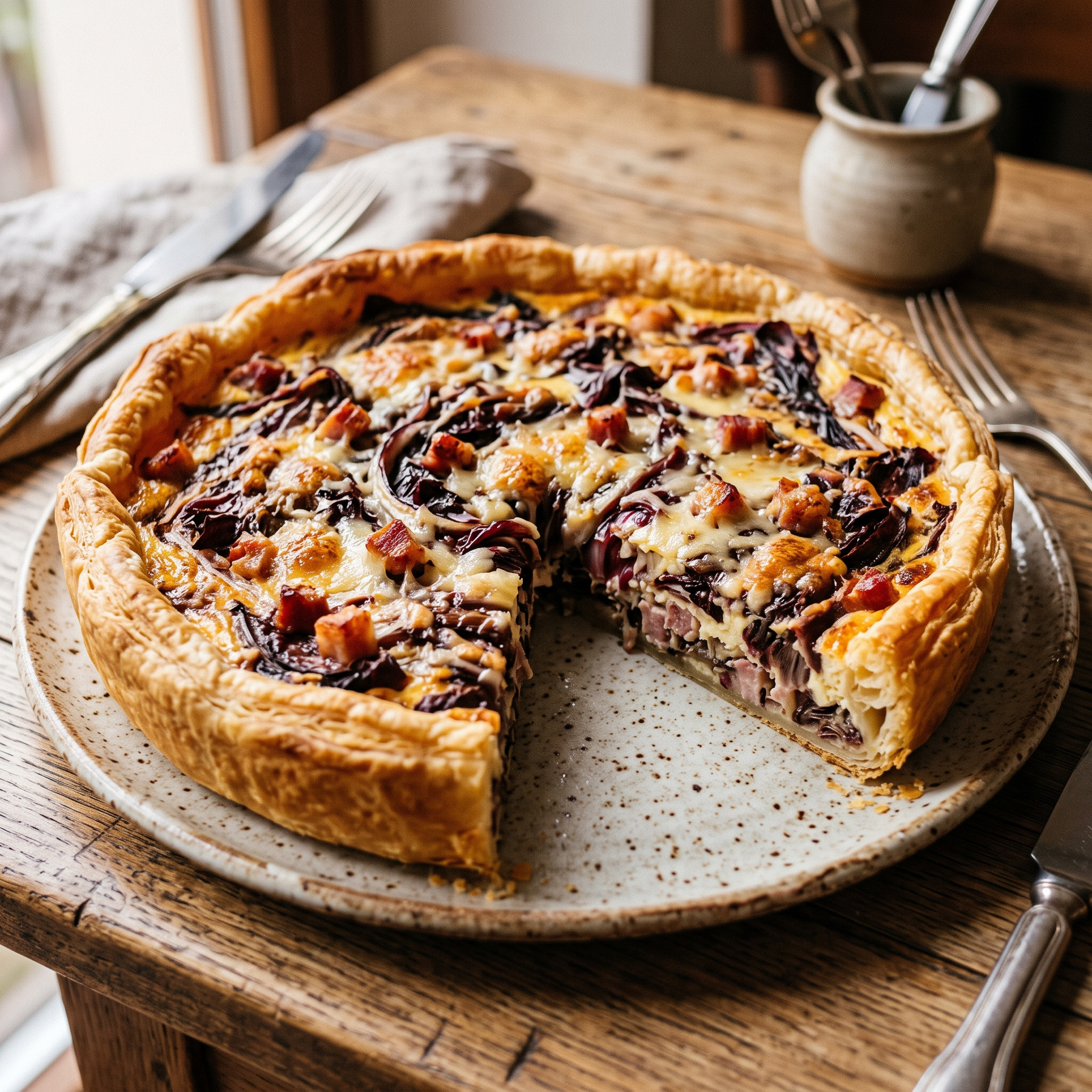 Knusprige Torte mit venetischem Radicchio