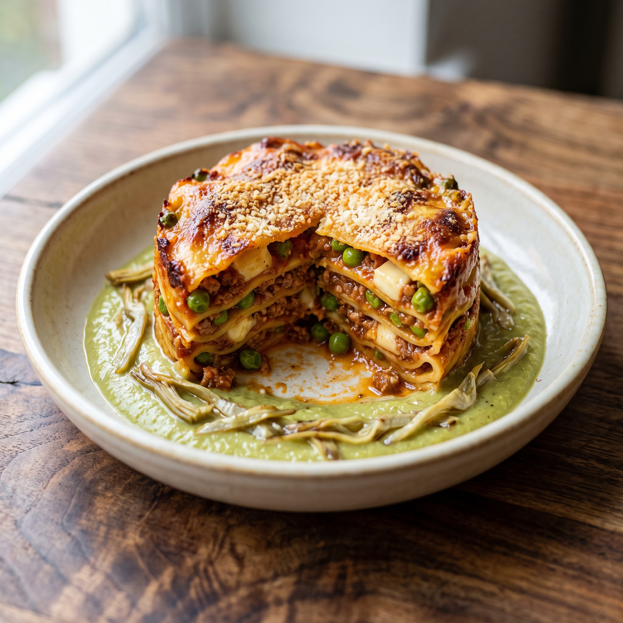 Lammragù, Artischocken und Caciocavallo aus dem Ofen