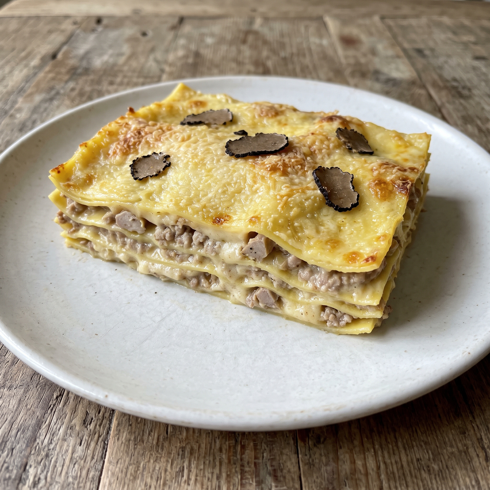 Lasagne all’ascolana mit weißem Trüffel