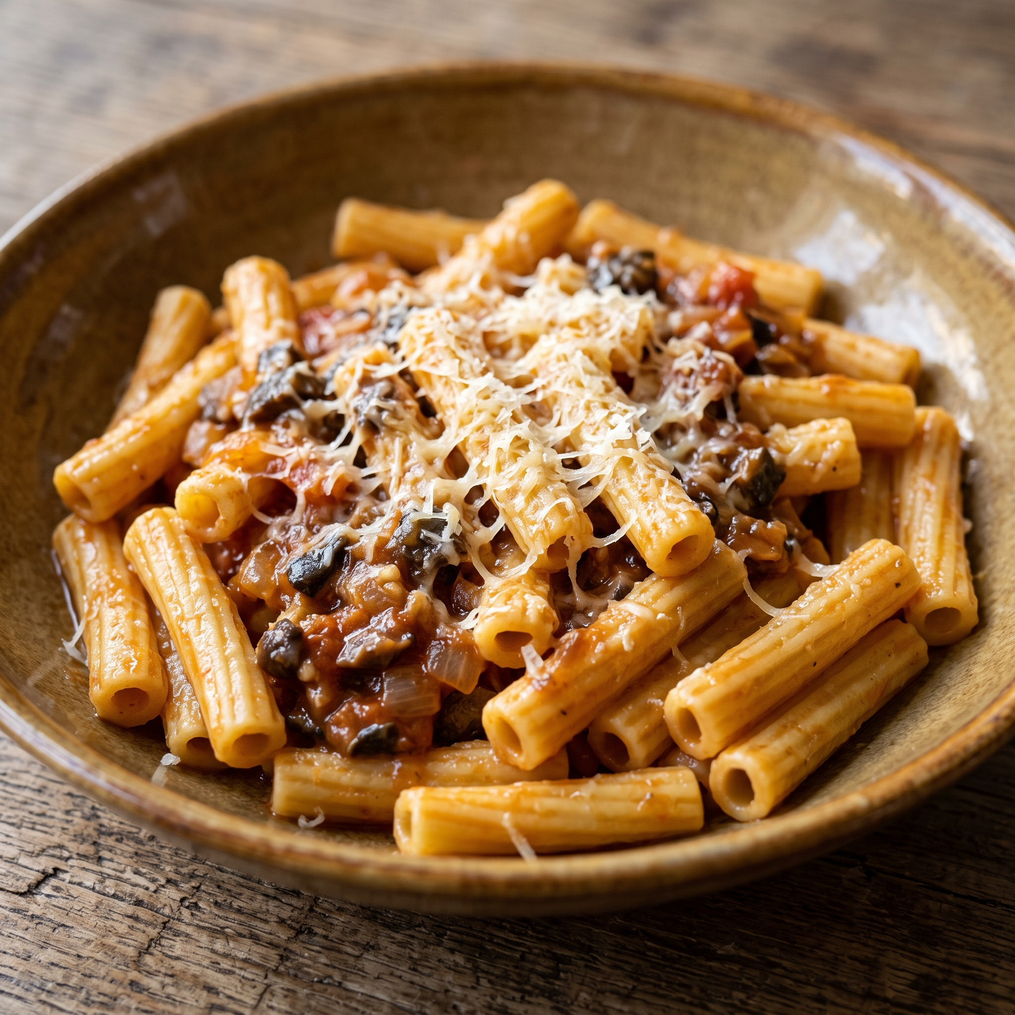 Maccheroni alla Bobbiese mit Pilz-Tomatensauce