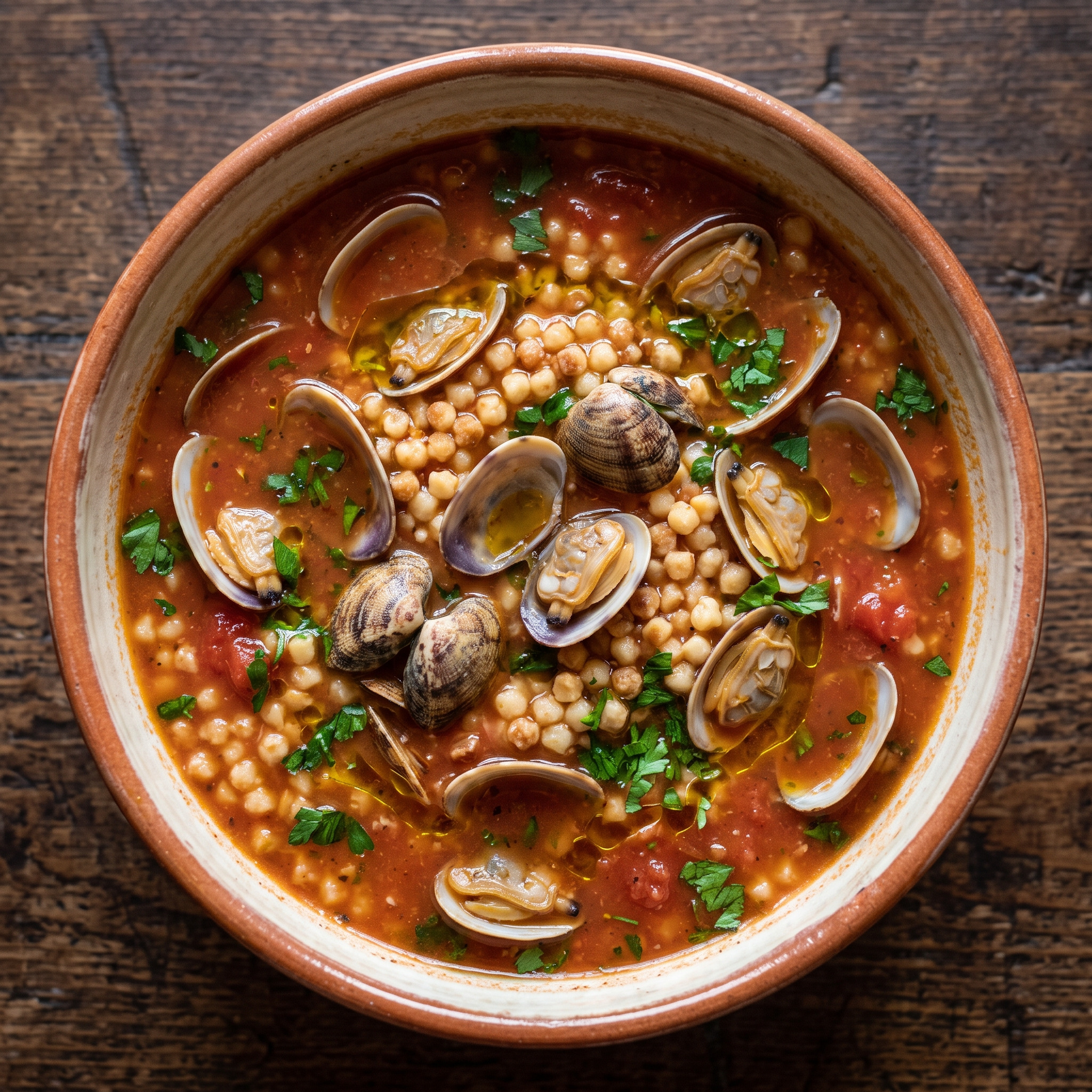 Minestra di fregula e arselle aus Sardinien