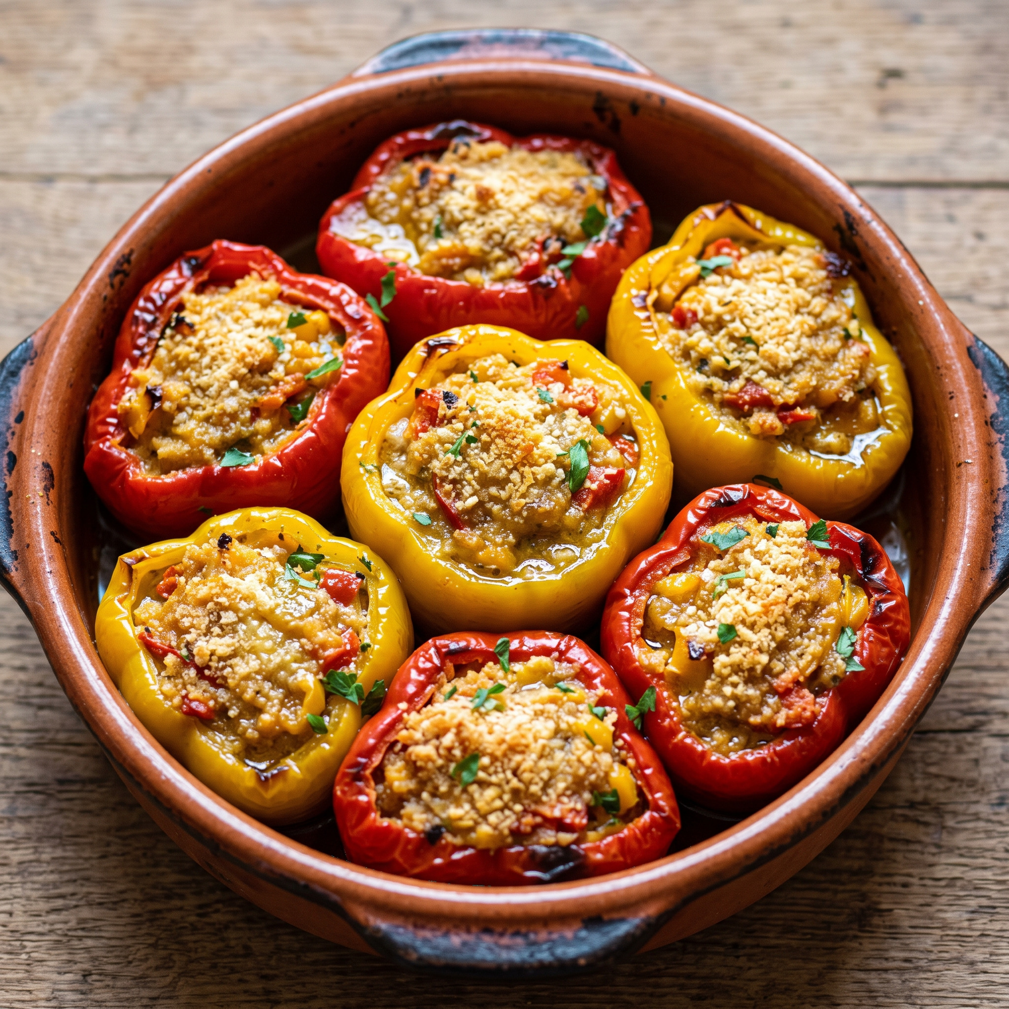 Paprika mit Brot-Pecorino-Füllung aus den Abruzzen