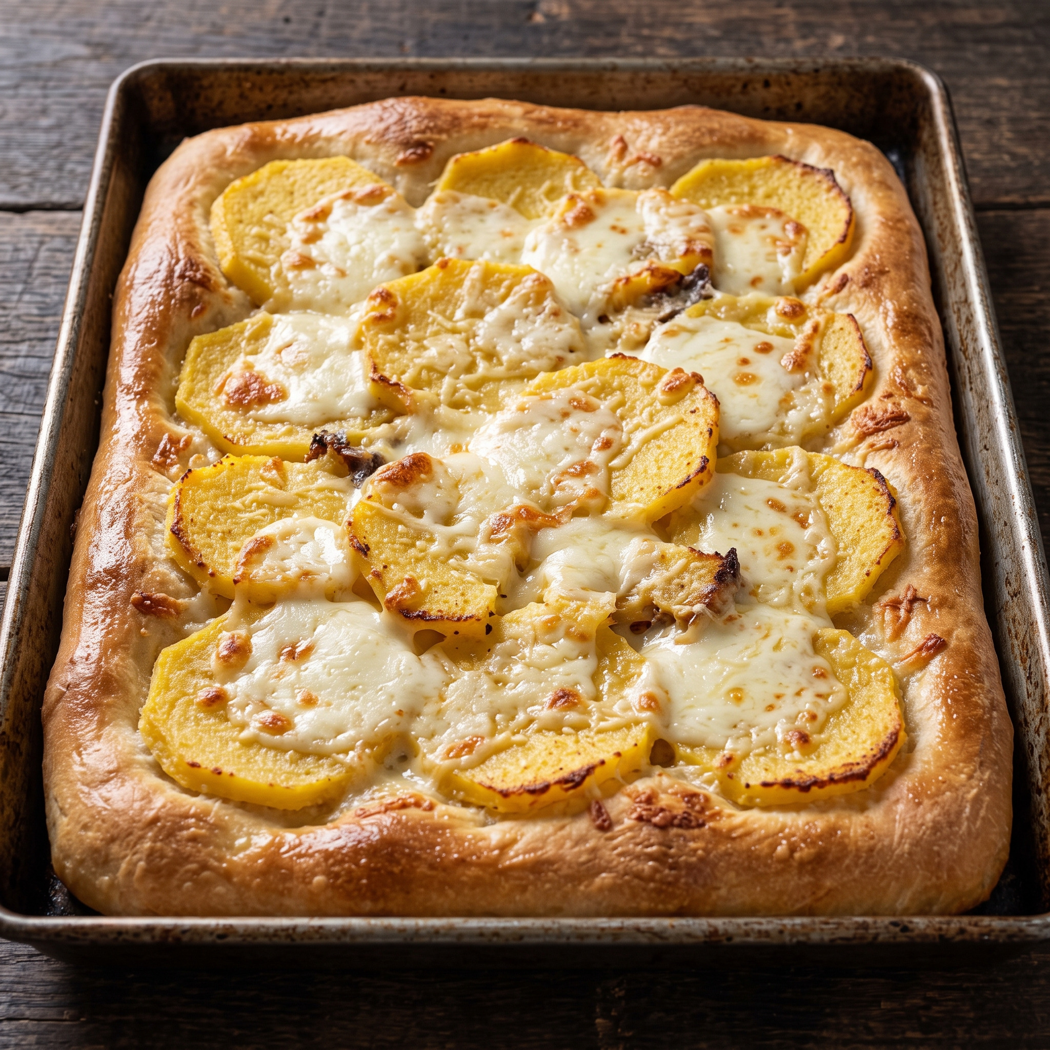 Pizza Lumbard: knusprige Polenta trifft lombardischen Käse